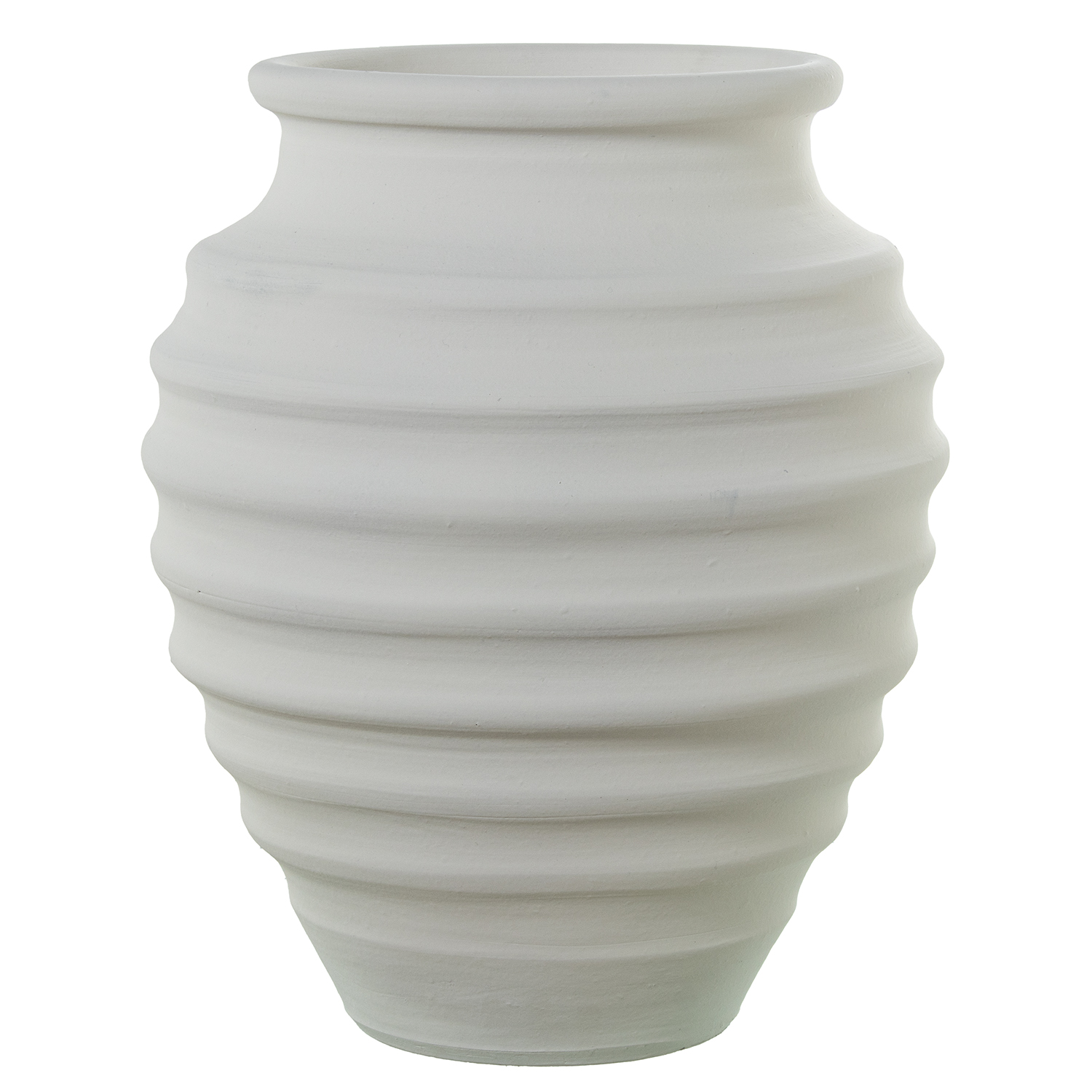 JARRÓN CERÁMICA 52CM ONDULADOBLANCO MATE