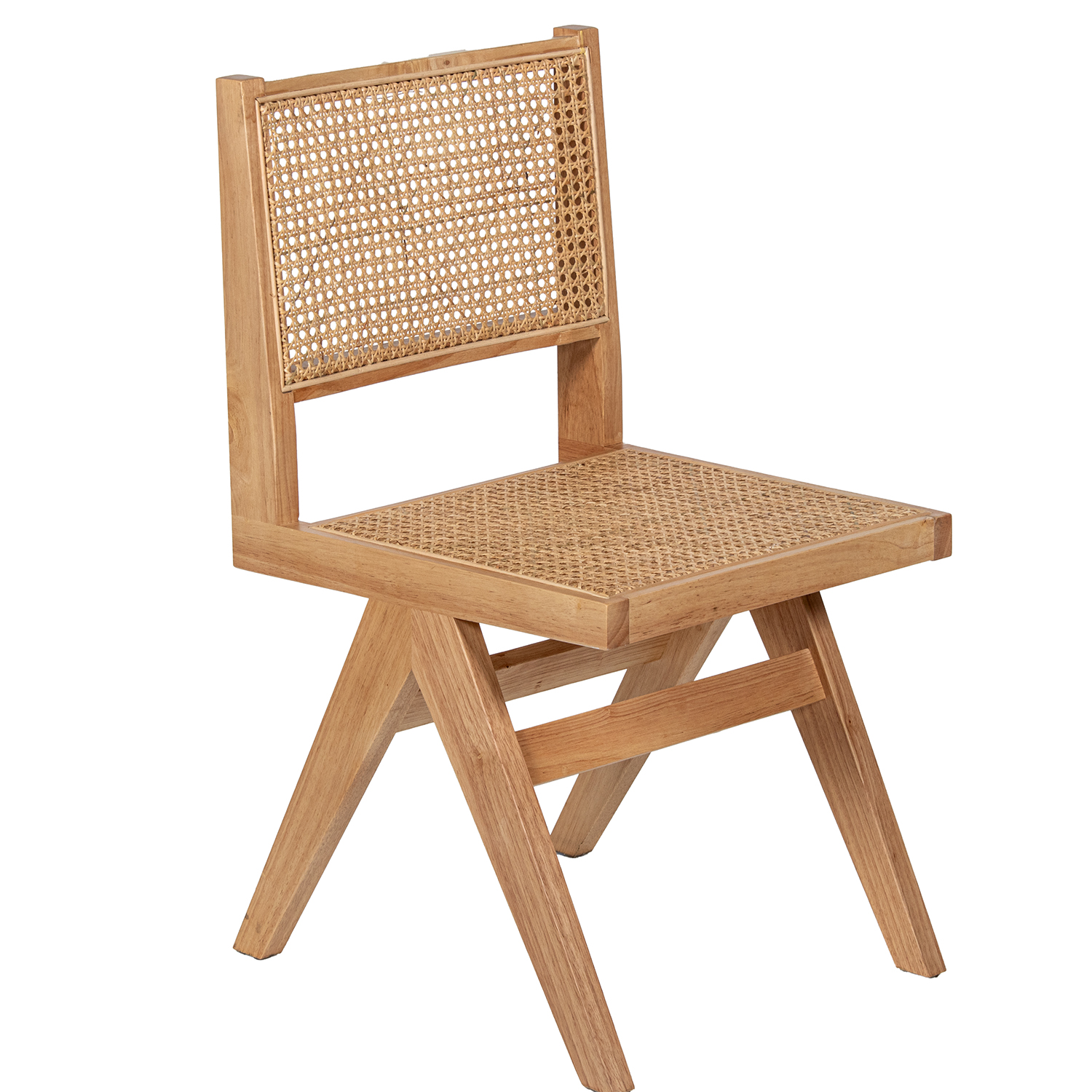 SILLA MADERA CAUCHO NATURAL C/RATÁN NATURAL REQUIER. MONTAJE