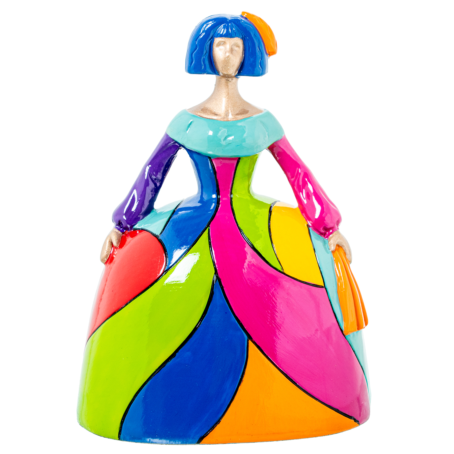 FIGURA MENINA 20CM RESINA COLORES