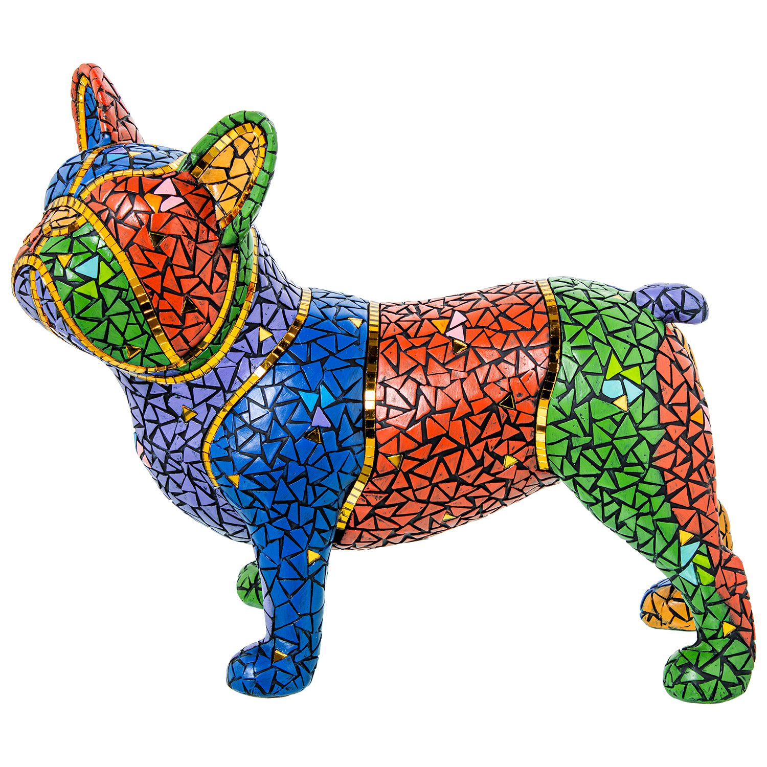 FIGURA RESINA PERRO MOSAICO COORES