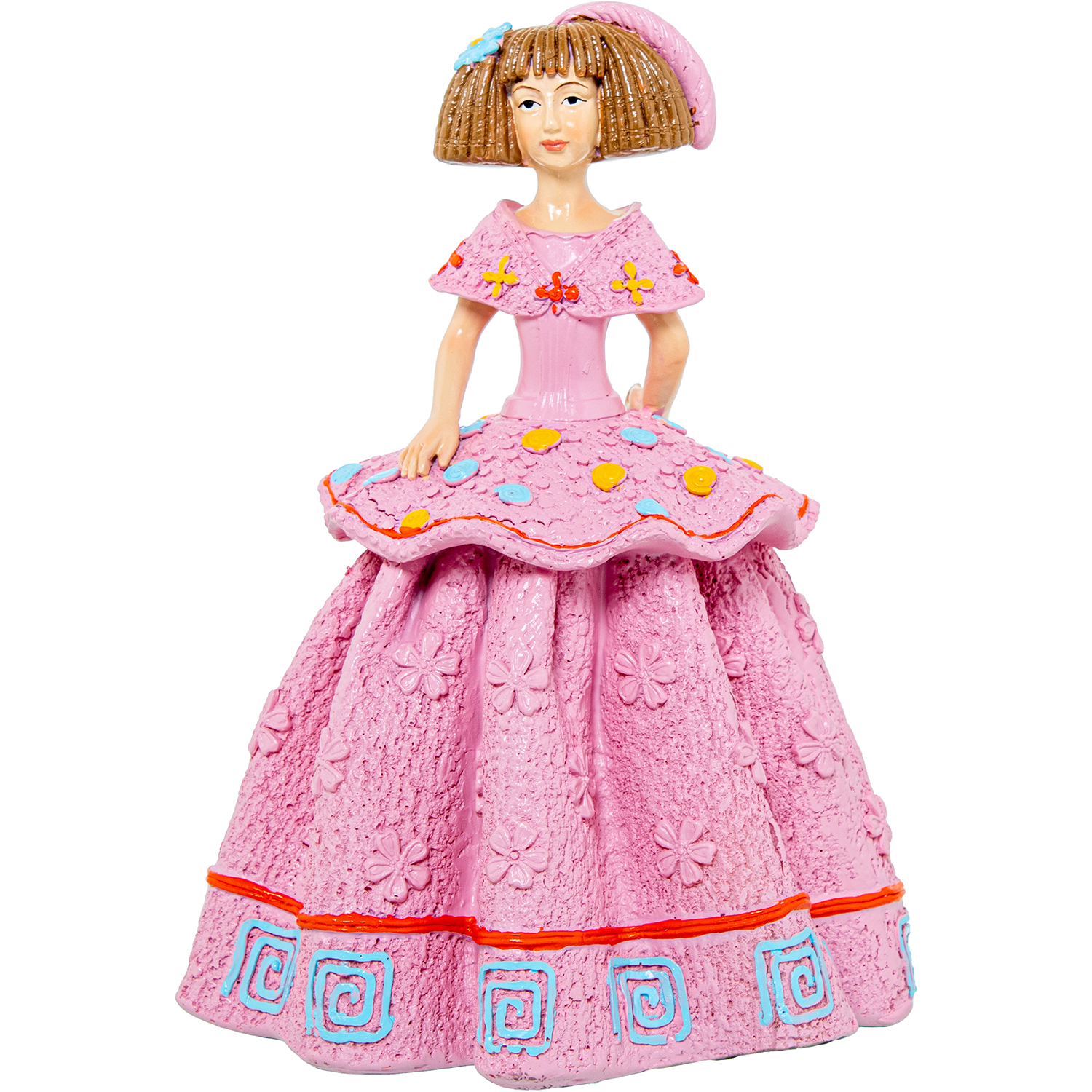 FIGURA RESINA MENINA ROSA