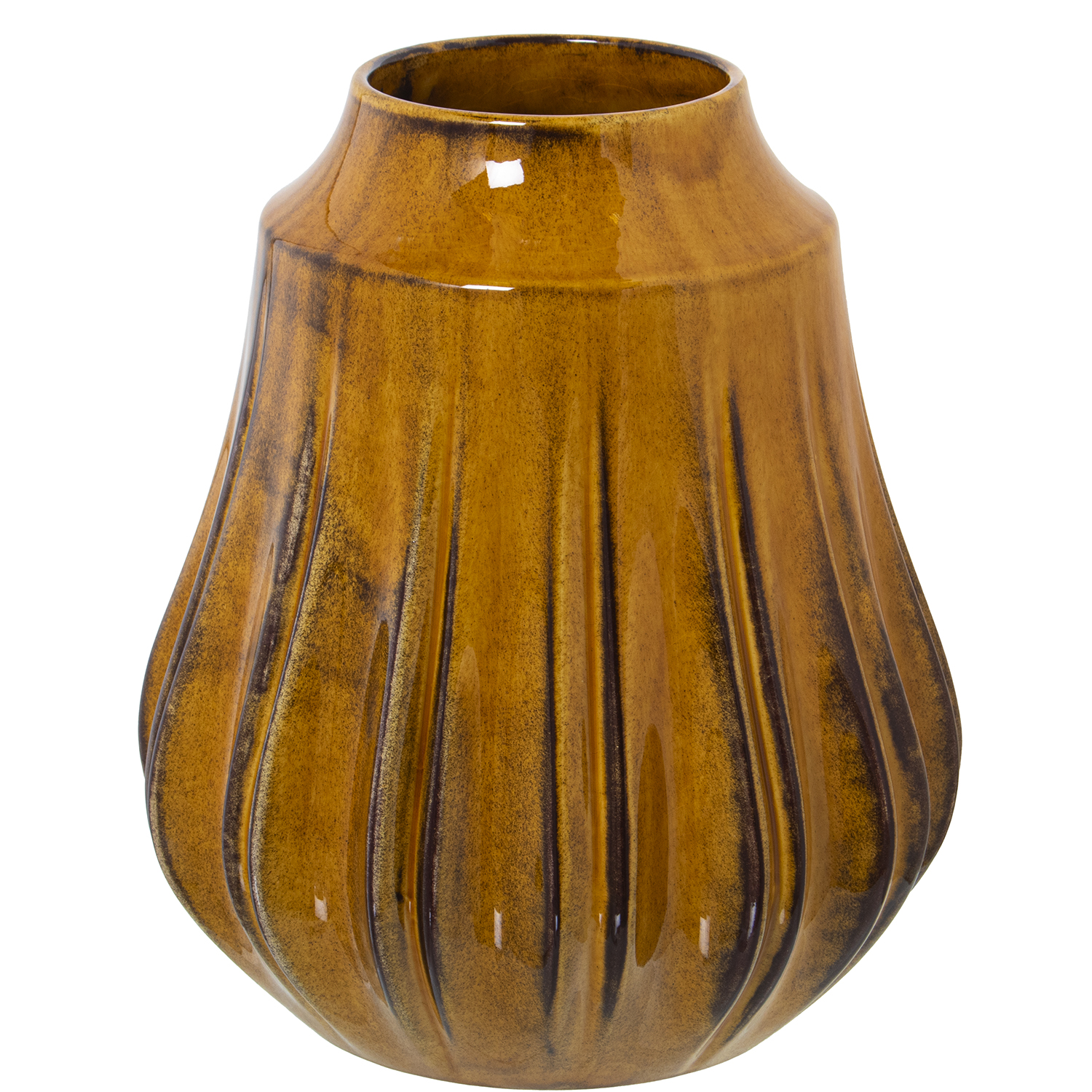 JARRÓN CERÁMICA 24CM AMARILLOTEXTURA ARENA