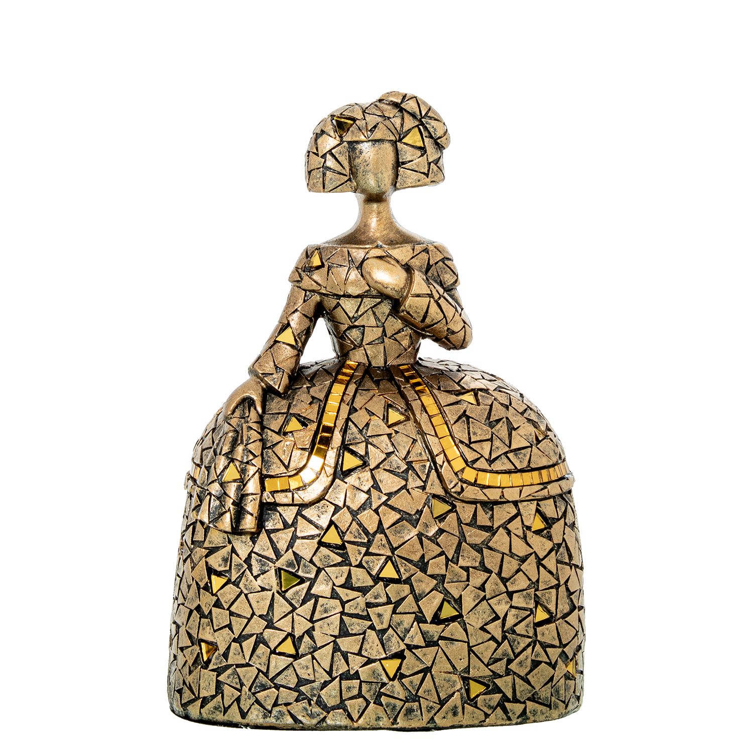 FIGURA MENINA 22CM RESINA DORAEADA