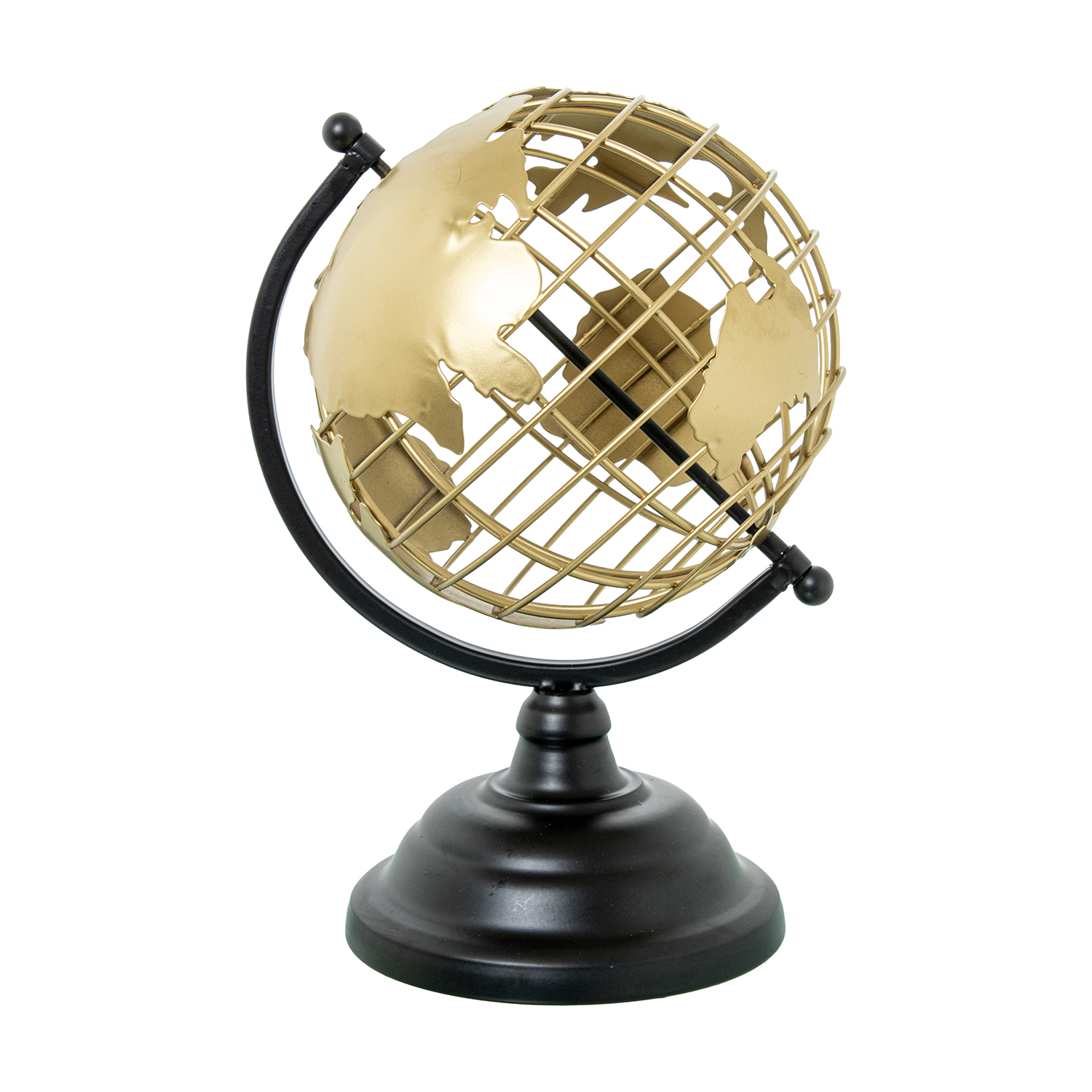 GLOBO TERRAQUEO METAL HUECO DOORADO