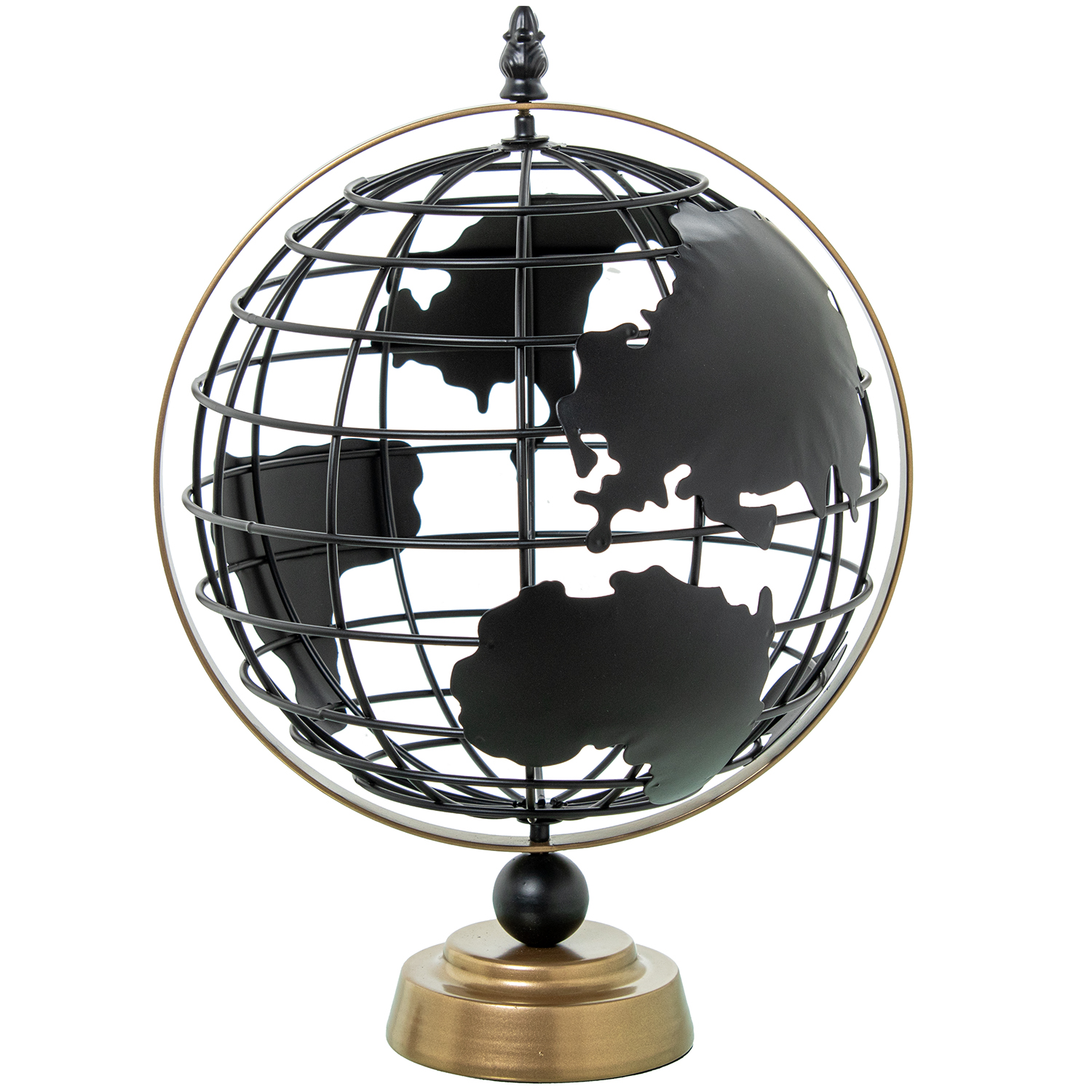 GLOBO TERRAQUEO METAL HUECO NEGRO