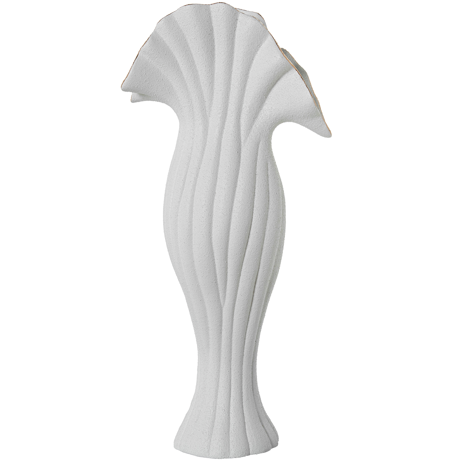 JARRÓN CERÁMICA 54CM BLANCO ARO ARENA/DORADO