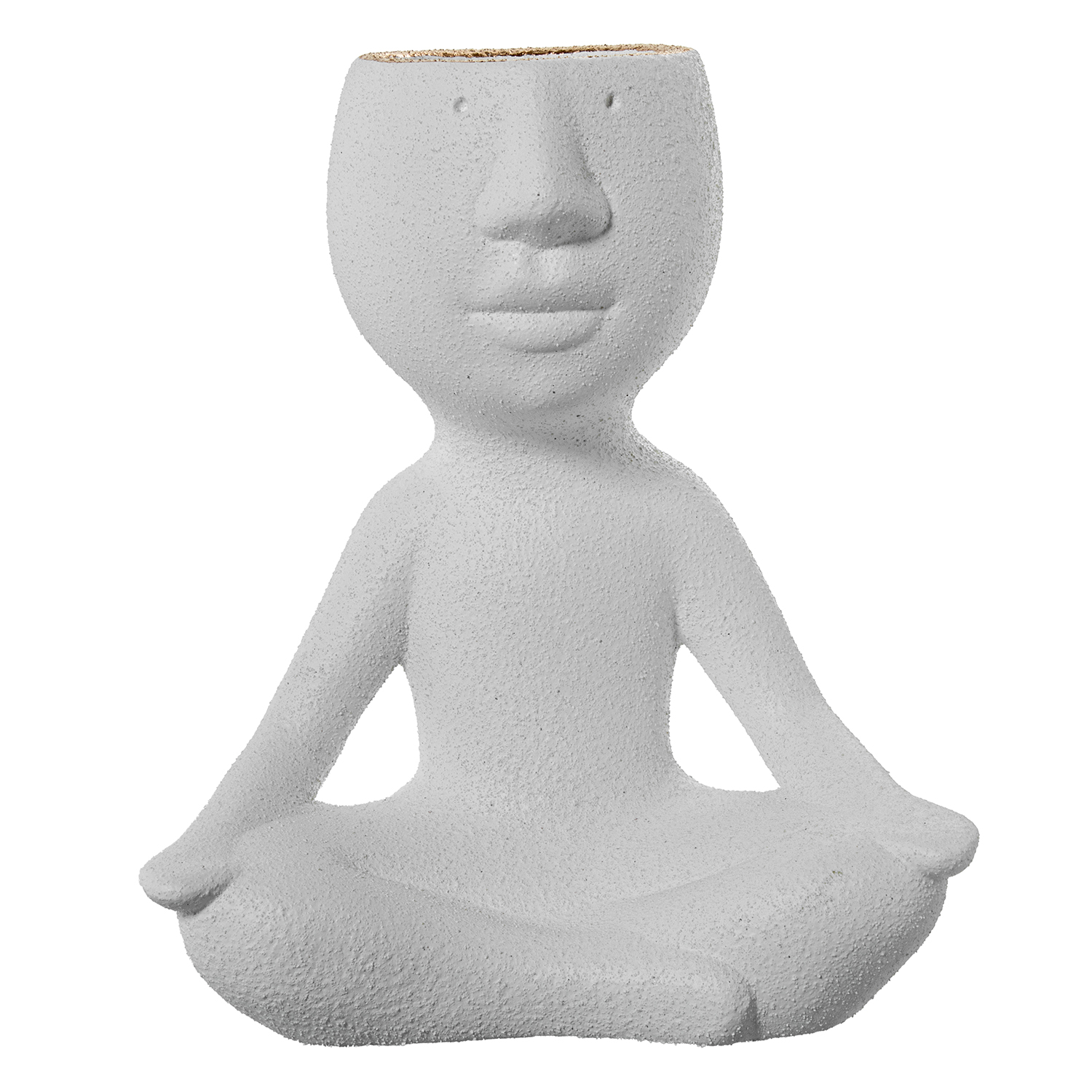 JARRÓN FIGURA YOGA CERÁMICA BLENA/DORADO