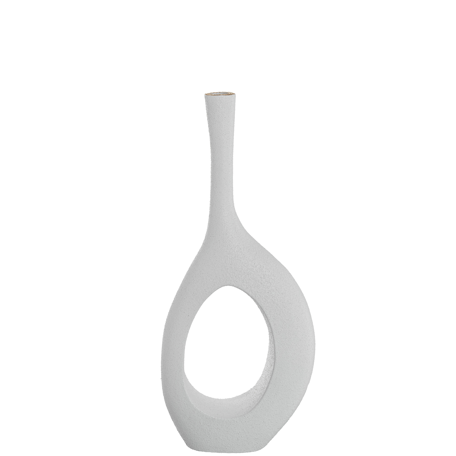 JARRON CERAMICA 60CM ARCO BLANCO/ORO ACABADO ARENA