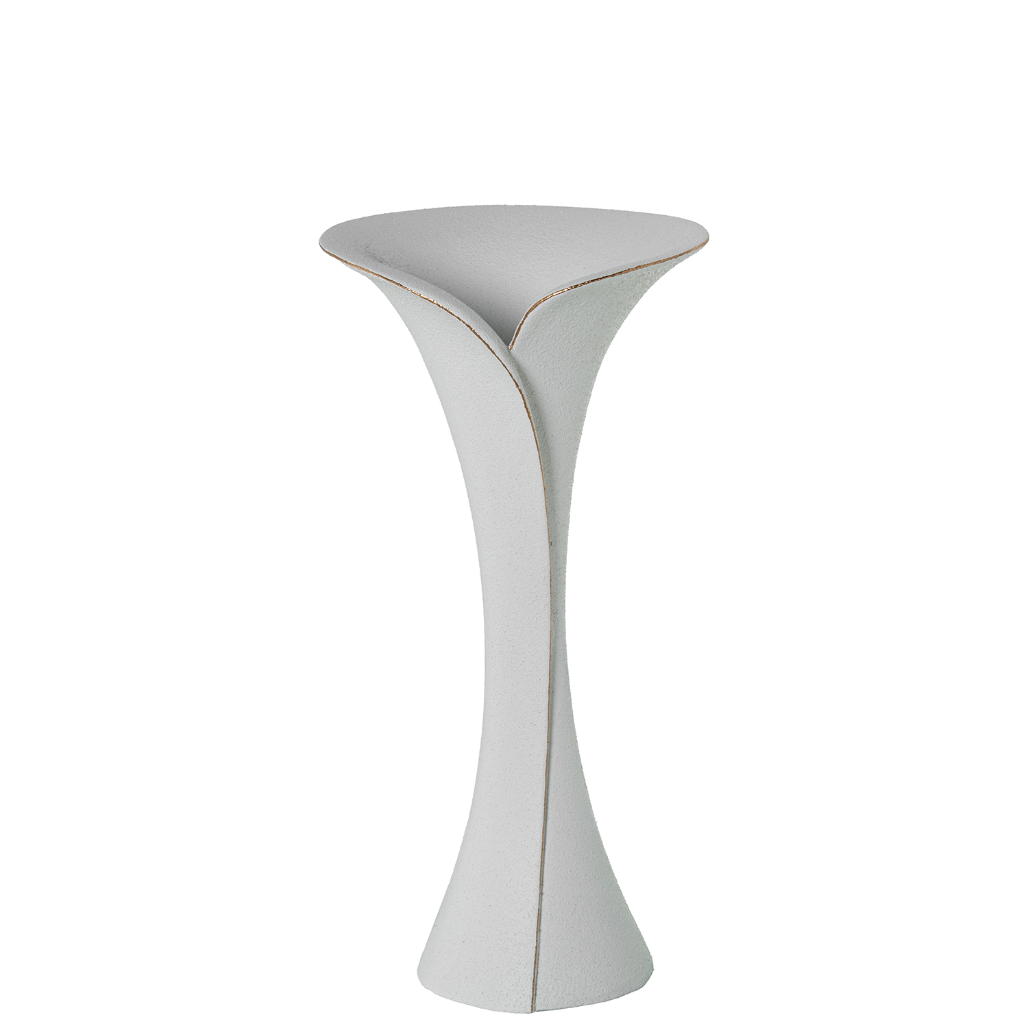 JARRON CERAMICA 43CM BLANCO/ORO ACABADO ARENA