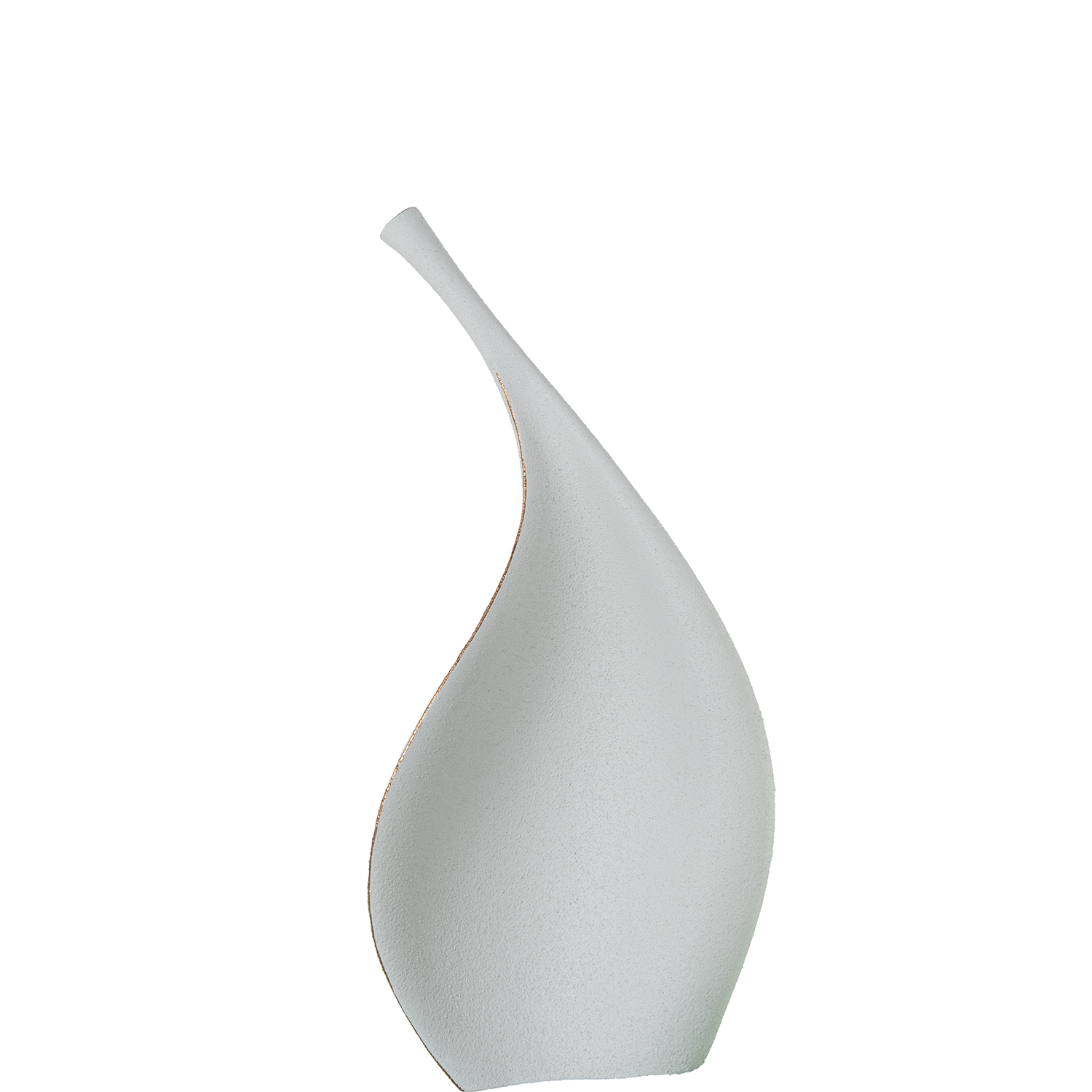JARRON CERAMICA 56CM HOJA BLANO ACABADO ARENA