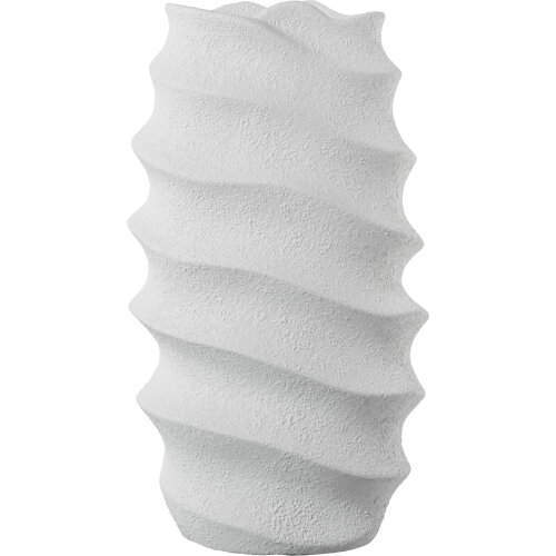 JARRÓN CERÁMICA 53CM ONDULADOBLANCO MATE