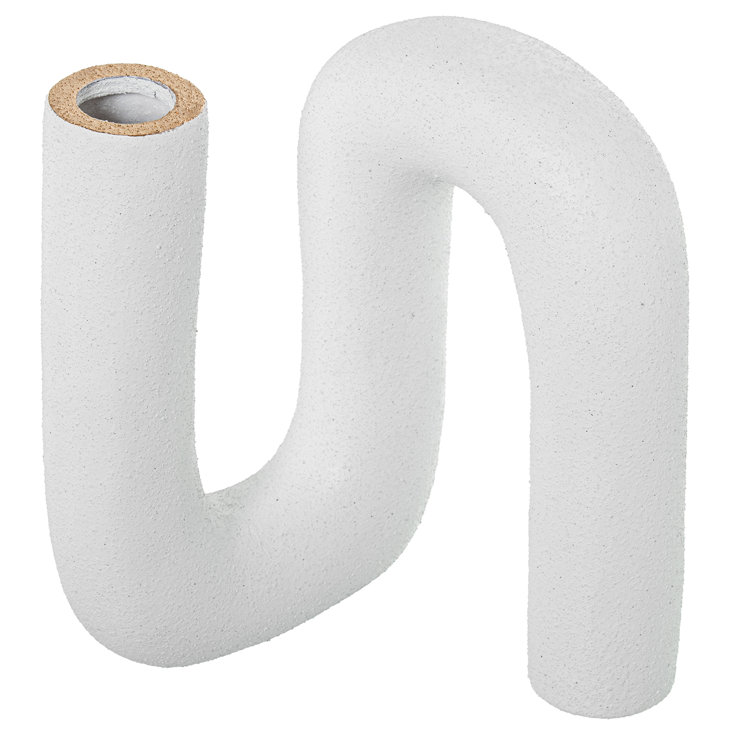 JARRÓN FORMA DE U 28CM CERÁMICLANCO BRILLO