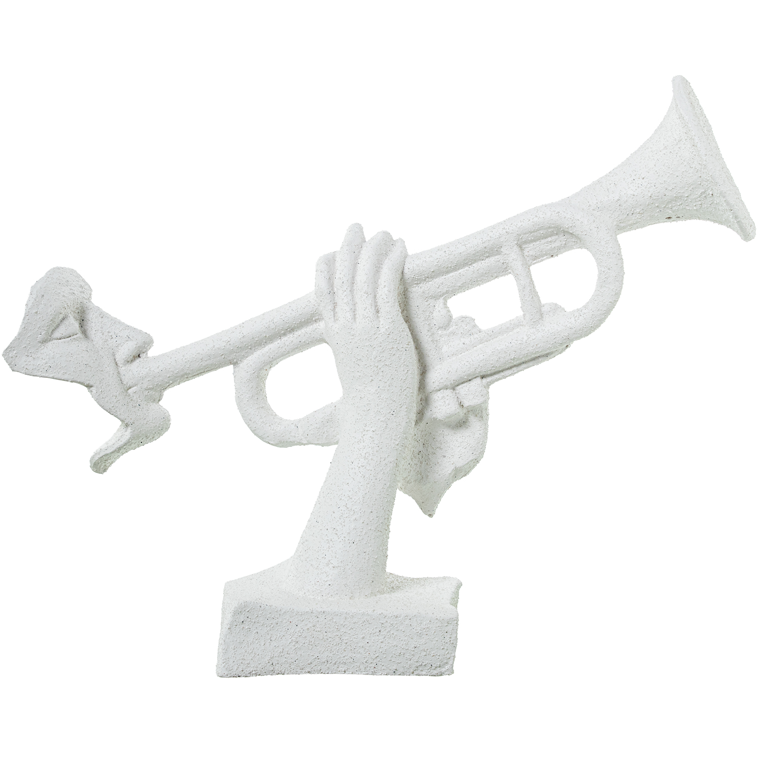 FIGURA TROMPETISTA CERAMICA BLBLANCO ARENA