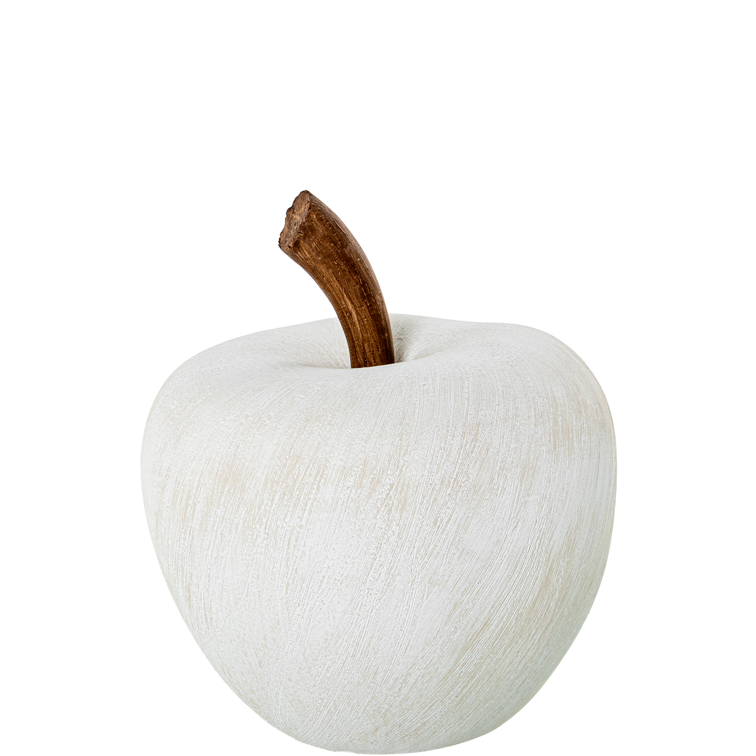 FIGURA MANZANA CERAMICA 40CM ESPIRAL BLANCO/BEIGE