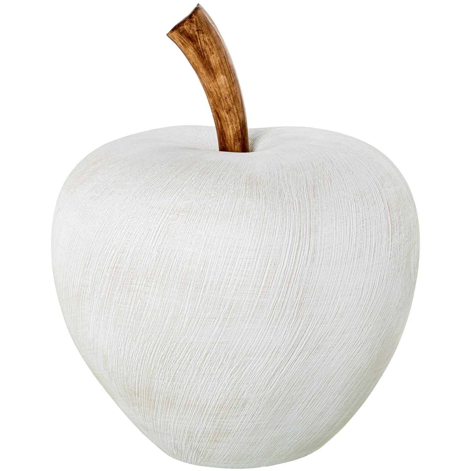 FIGURA MANZANA CERAMICA 50CM ESPIRAL BLANCO/BEIGE