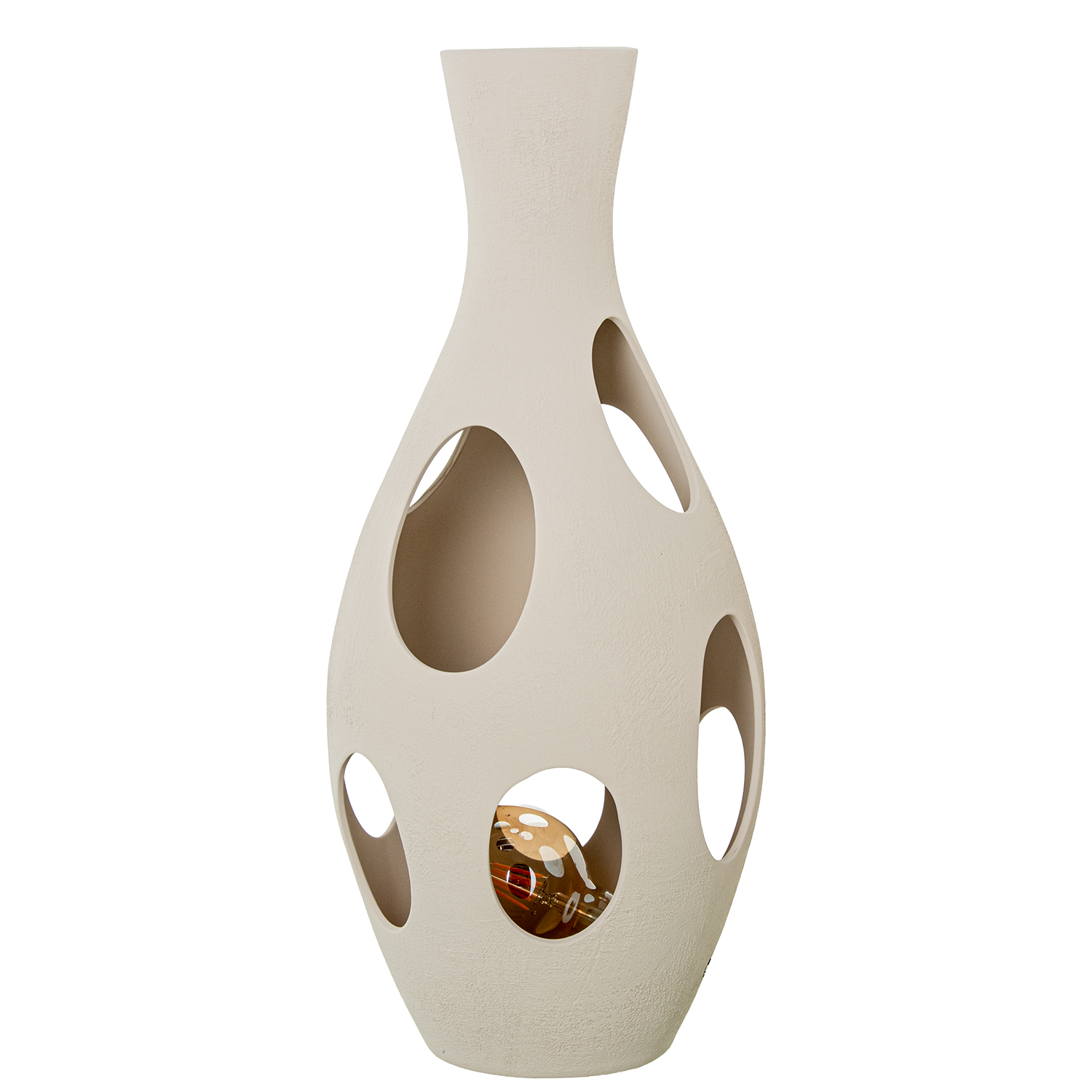 LÁMPARA SOBREMESA CERÁMICA 60CM BEIGE RUGOSO