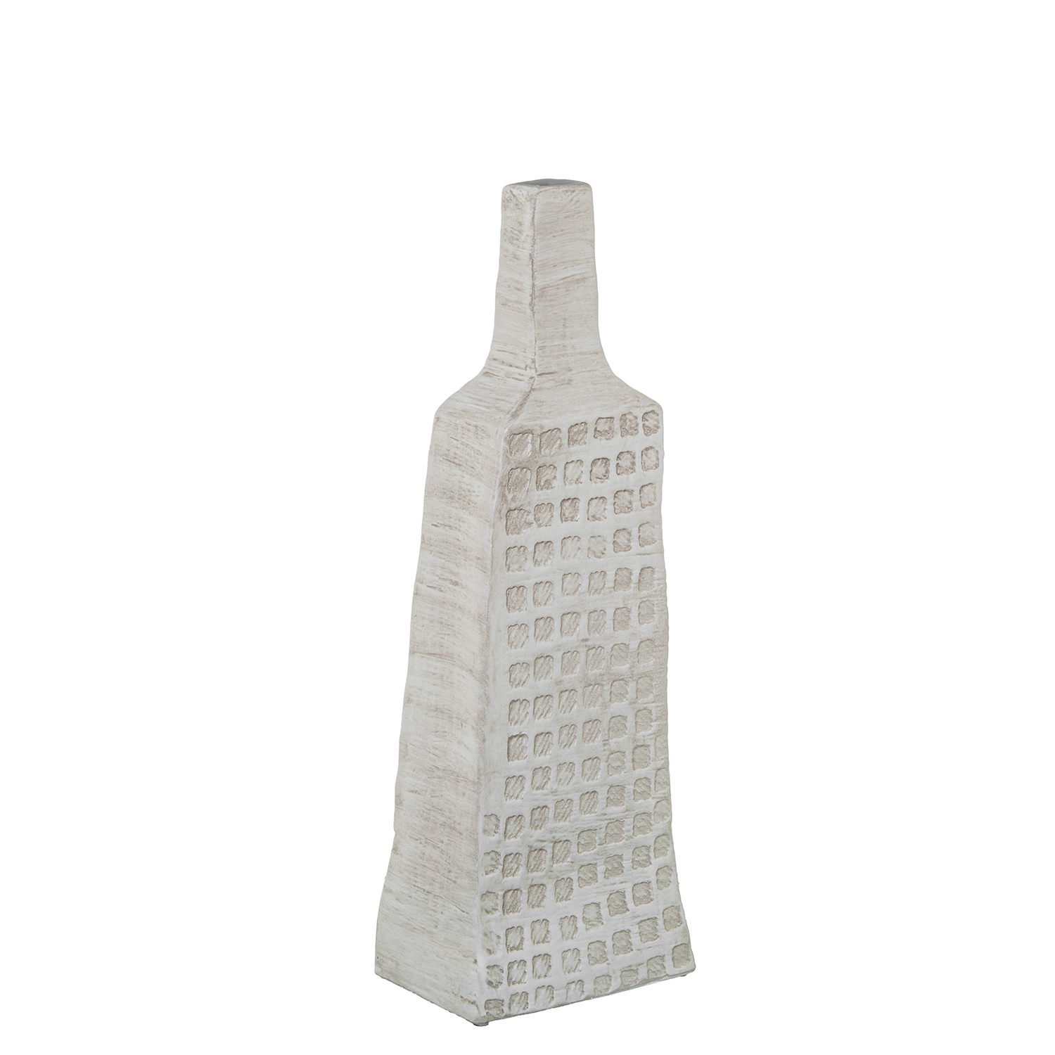 JARRON BOTELLA CERAMICA 54CM BLANCO ARENA