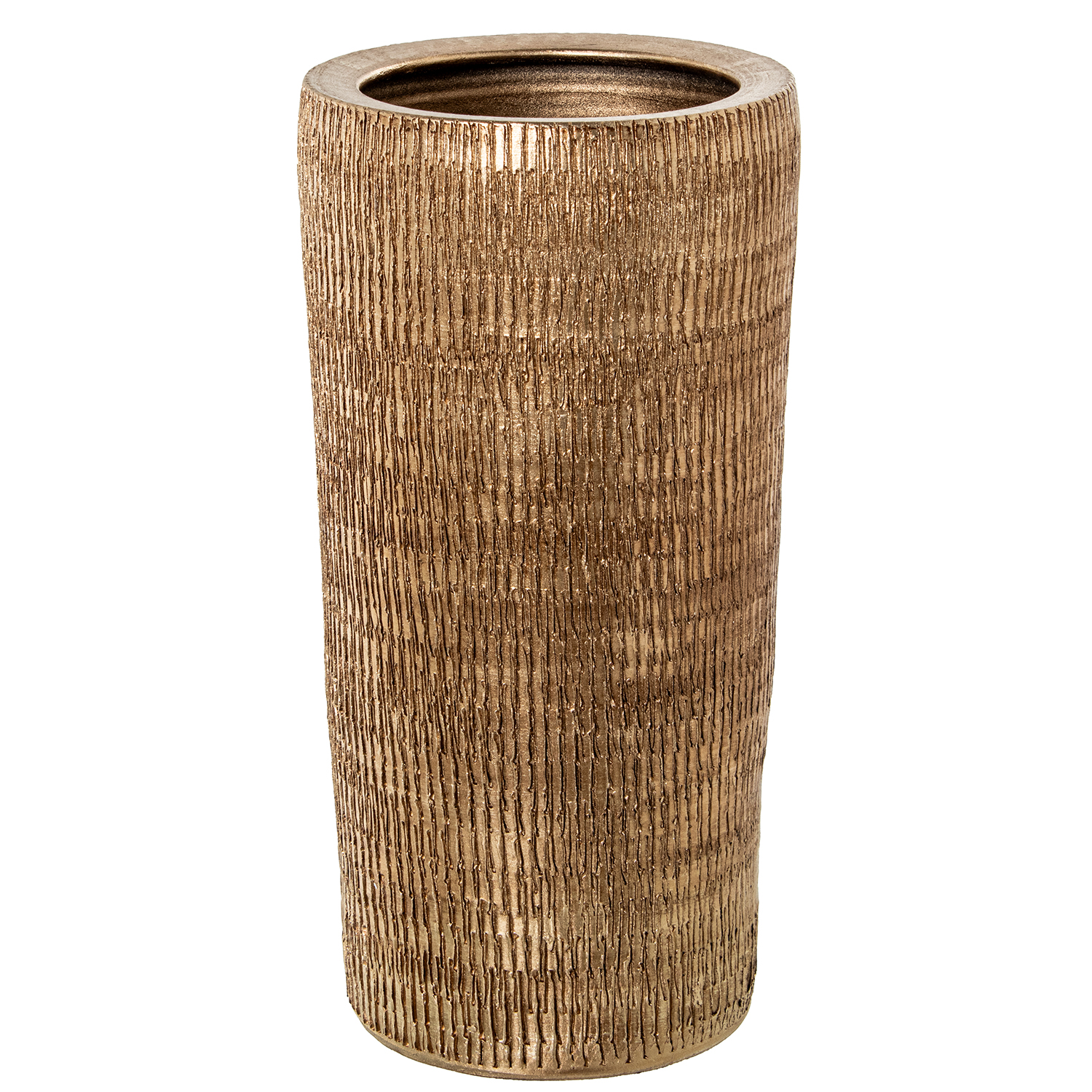 PARAGÜERO CERÁMICA ORO RAYADO FORMA BAMBÚ