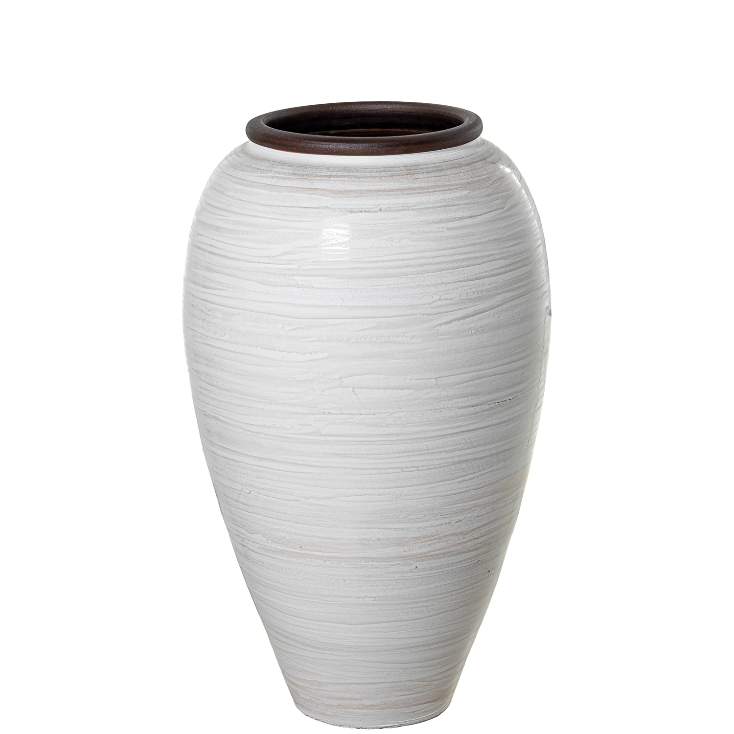 JARRÓN CERÁMICA 80CM BLANCO/BEIGE BRILLO
