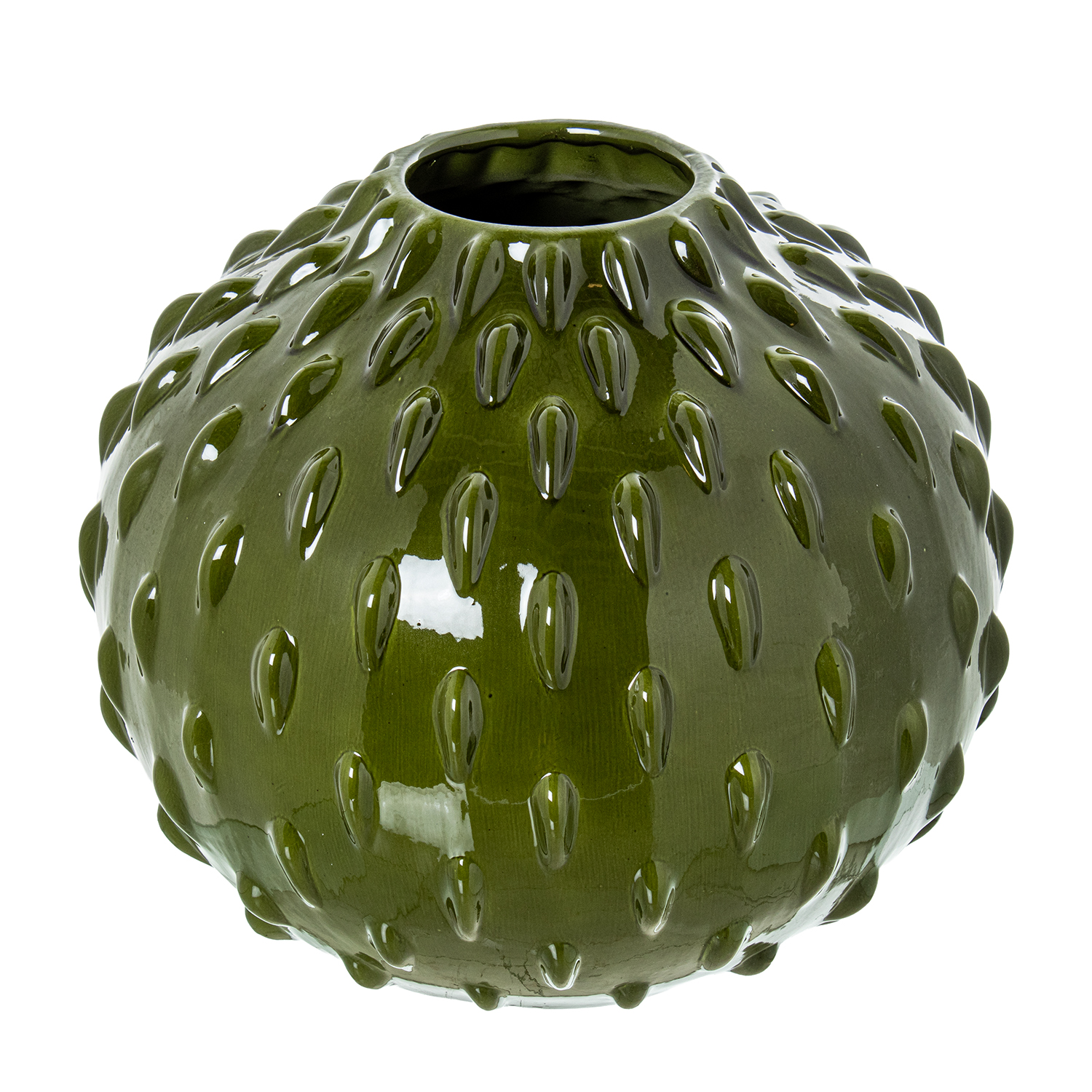 JARRON CERAMICA BOLA 37X31CM VCO BRILLO/ORO