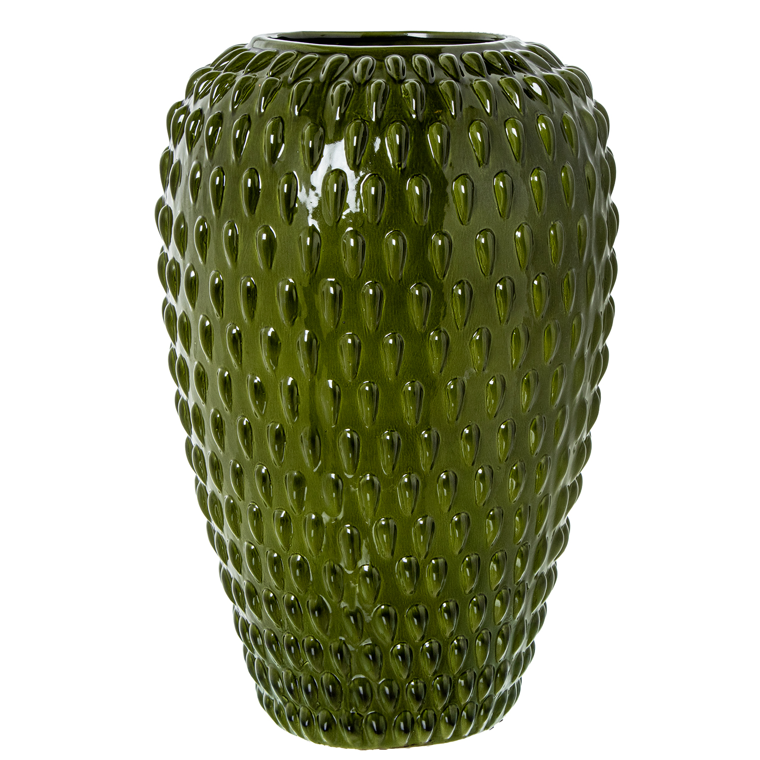JARRON CERAMICA 50CM VERDE BRIILLO