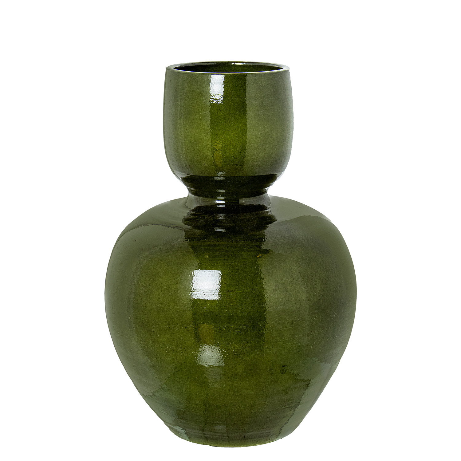 JARRON CERAMICA 50CM VERDE BRILLO