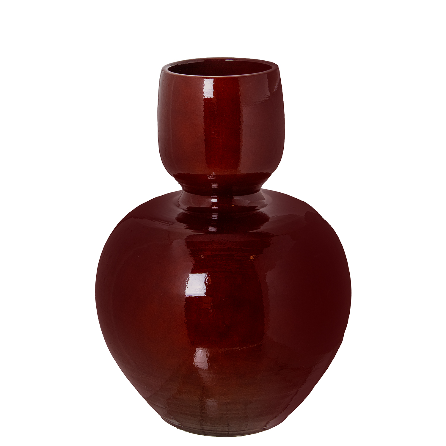 JARRON CERAMICA 50CM BURDEOS BRILLO