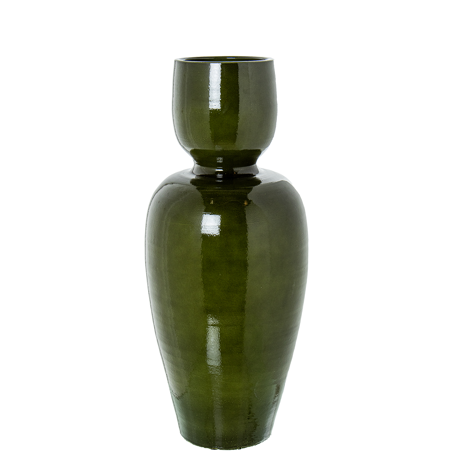JARRON CERAMICA 60CM VERDE BRILLO