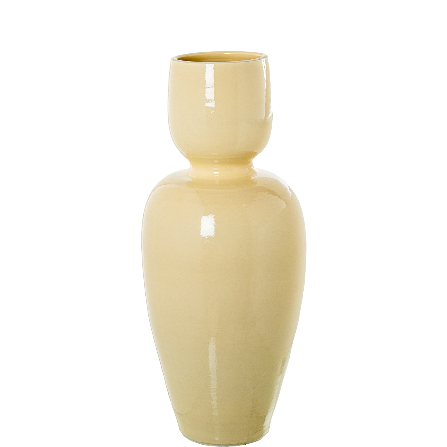 JARRON CERAMICA 60CM CREMA BRILLO