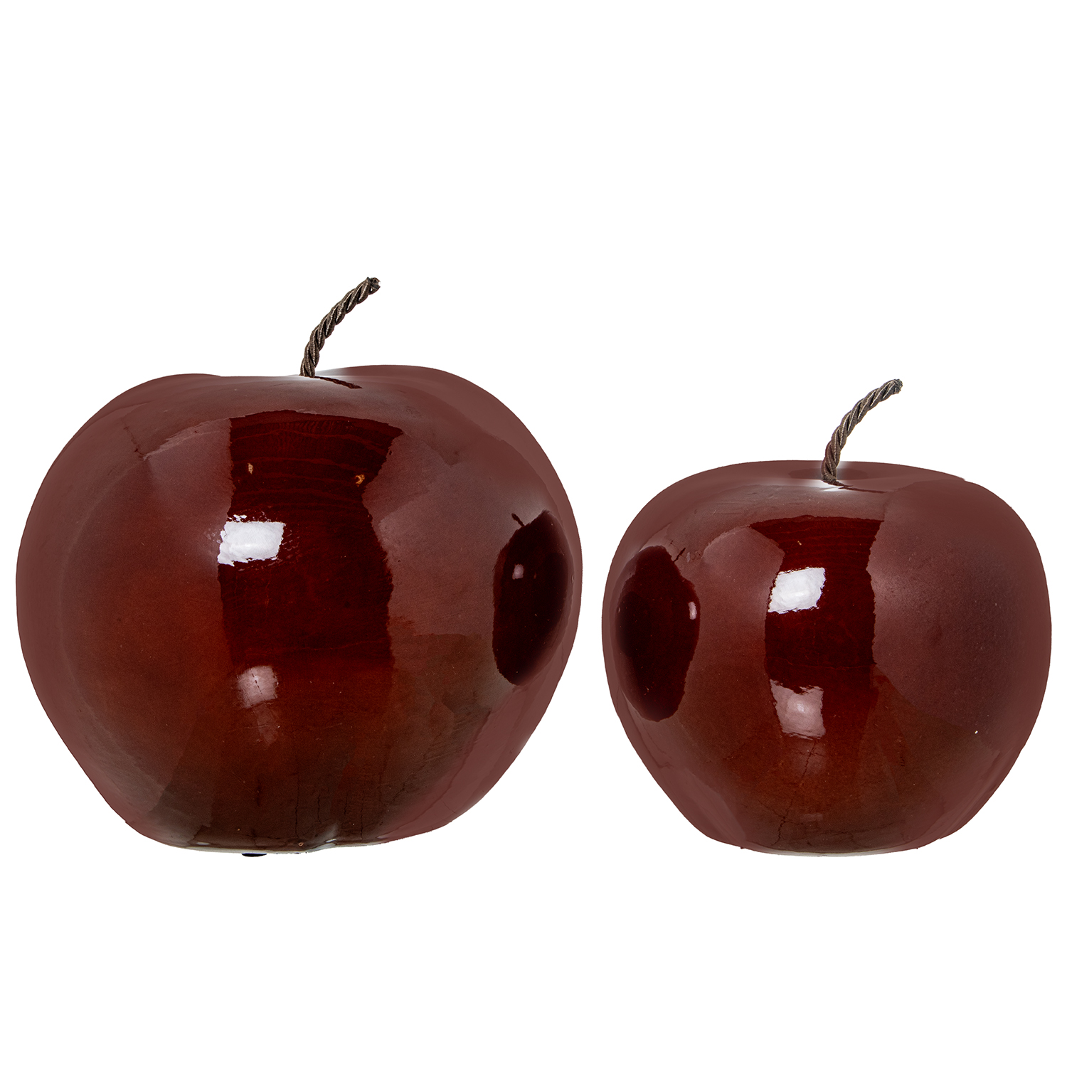 SET 2 FIGURAS MANZANAS CERAMICURDEOS BRILLO