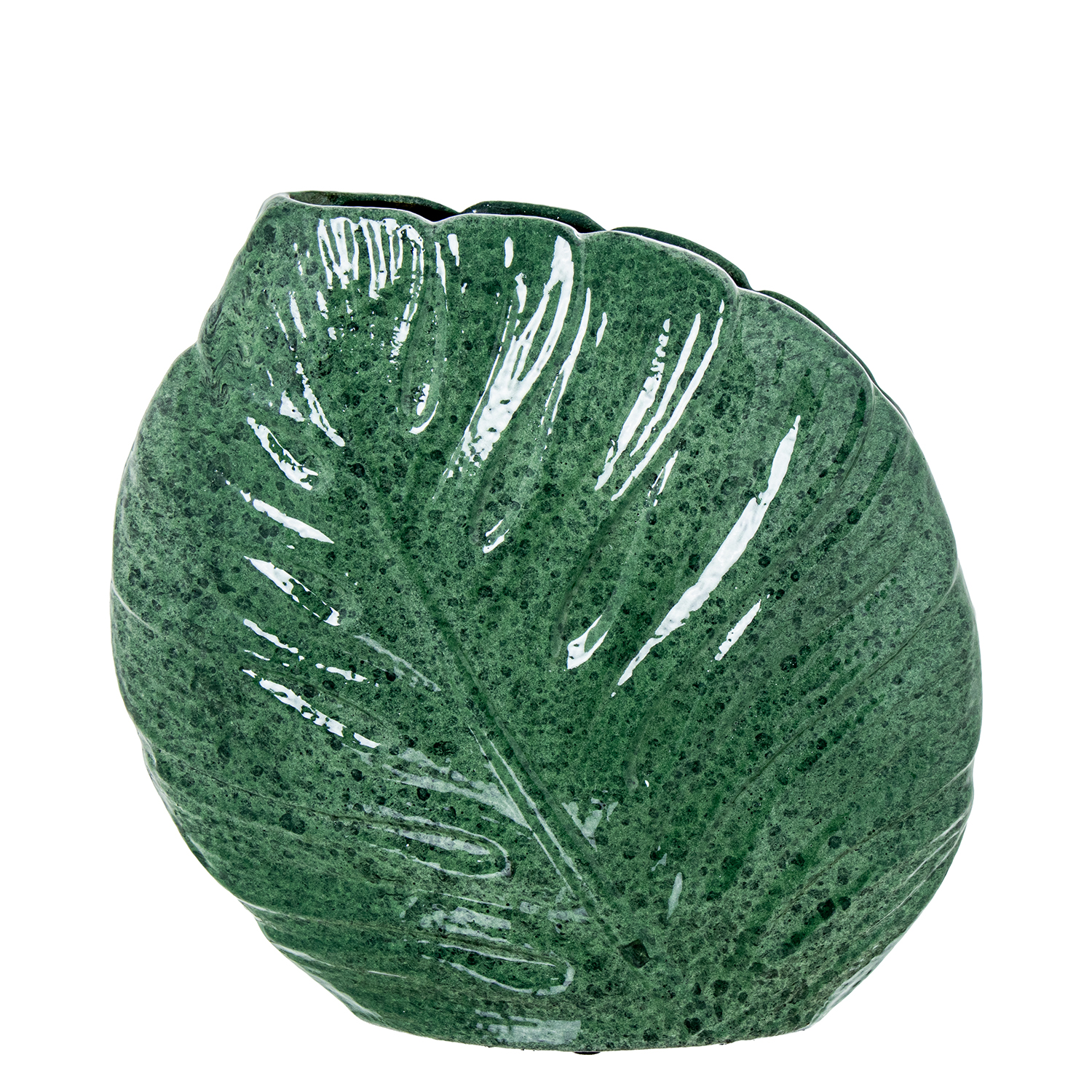 JARRON CERAMICA PLANO 30CM HOJDE JASPEADO