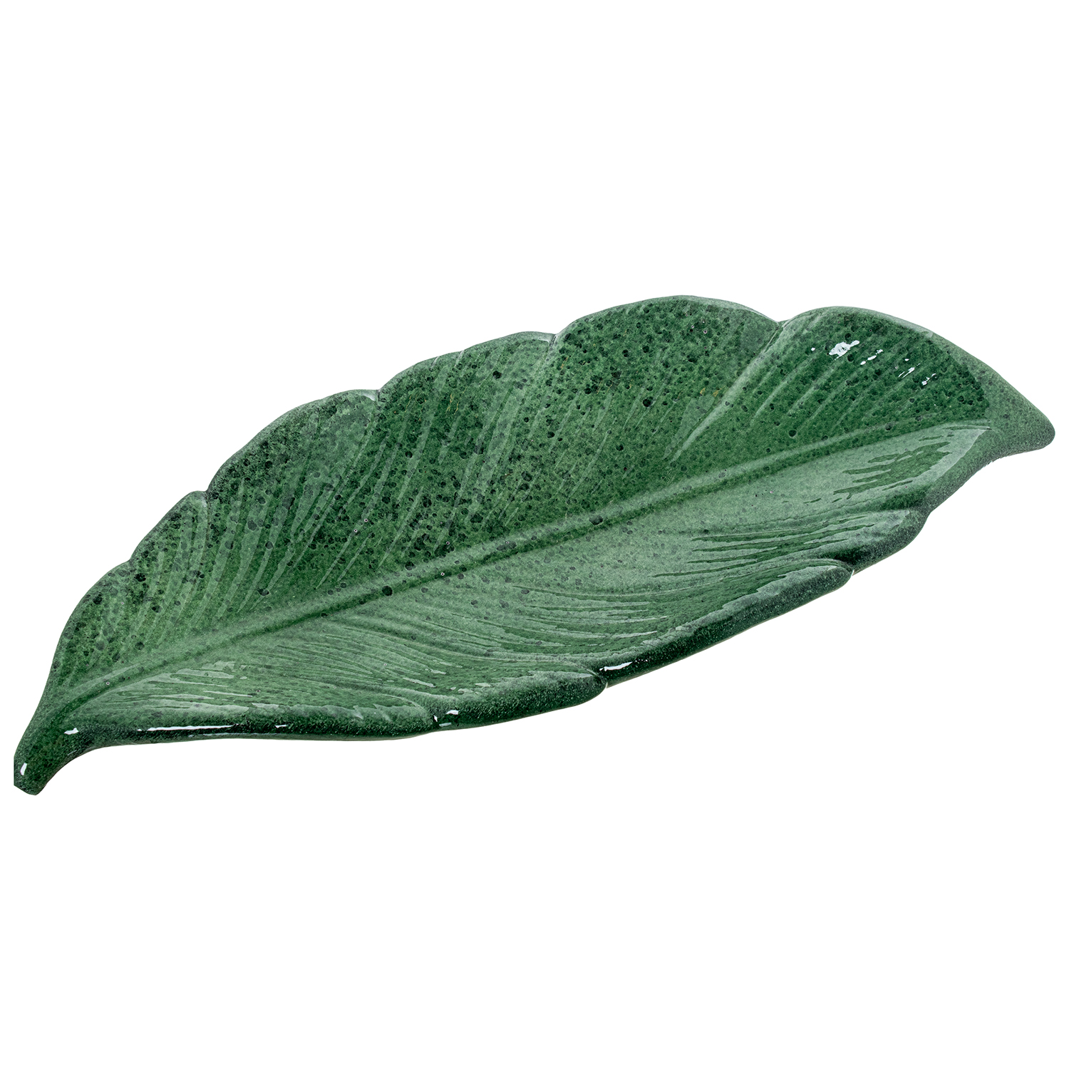 CENTRO CERAMICA 60CM HOJA VERDAS VERDE JASPEADO