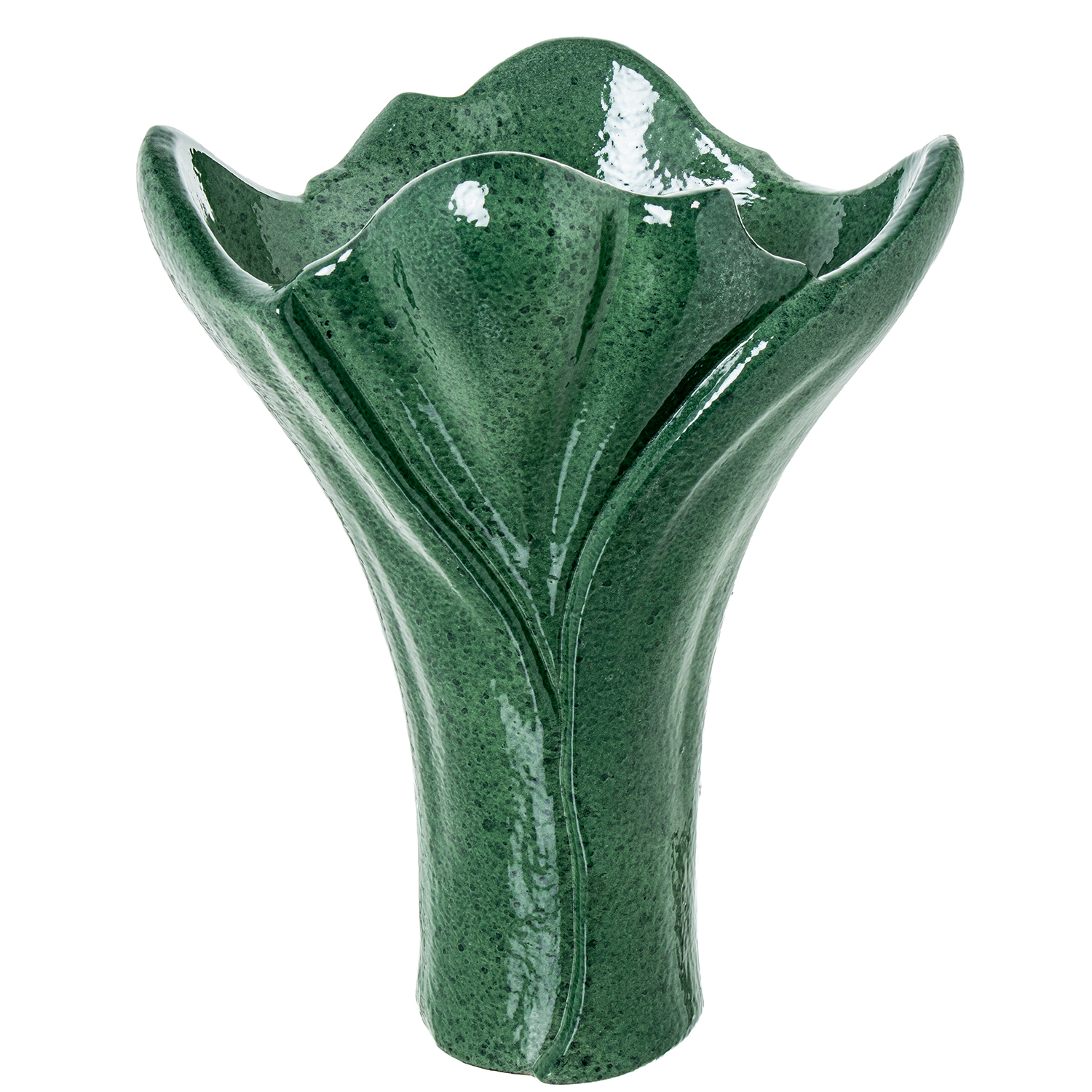JARRON CERAMICA 40CM HOJAS VERE JASPEADO