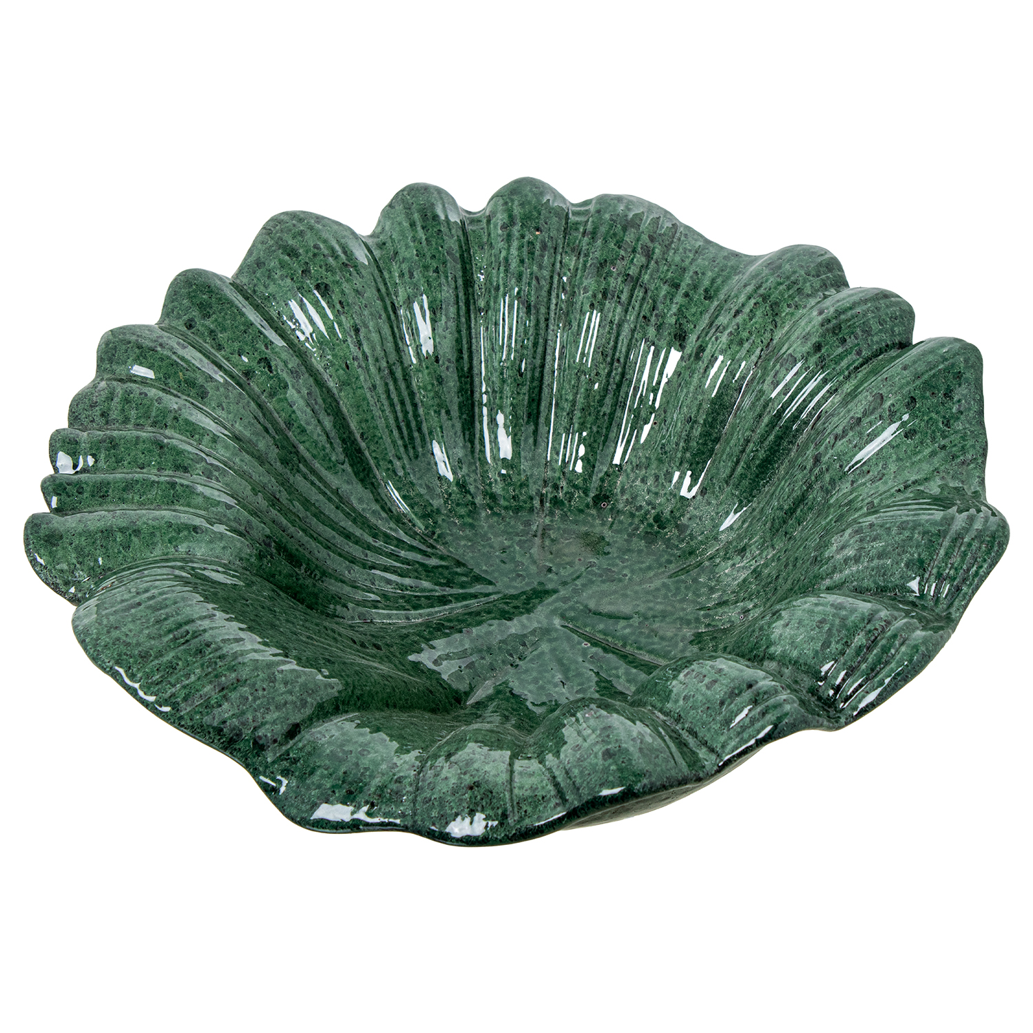 CENTRO CERAMICA D34CM HOJAS VEDE JASPEADO