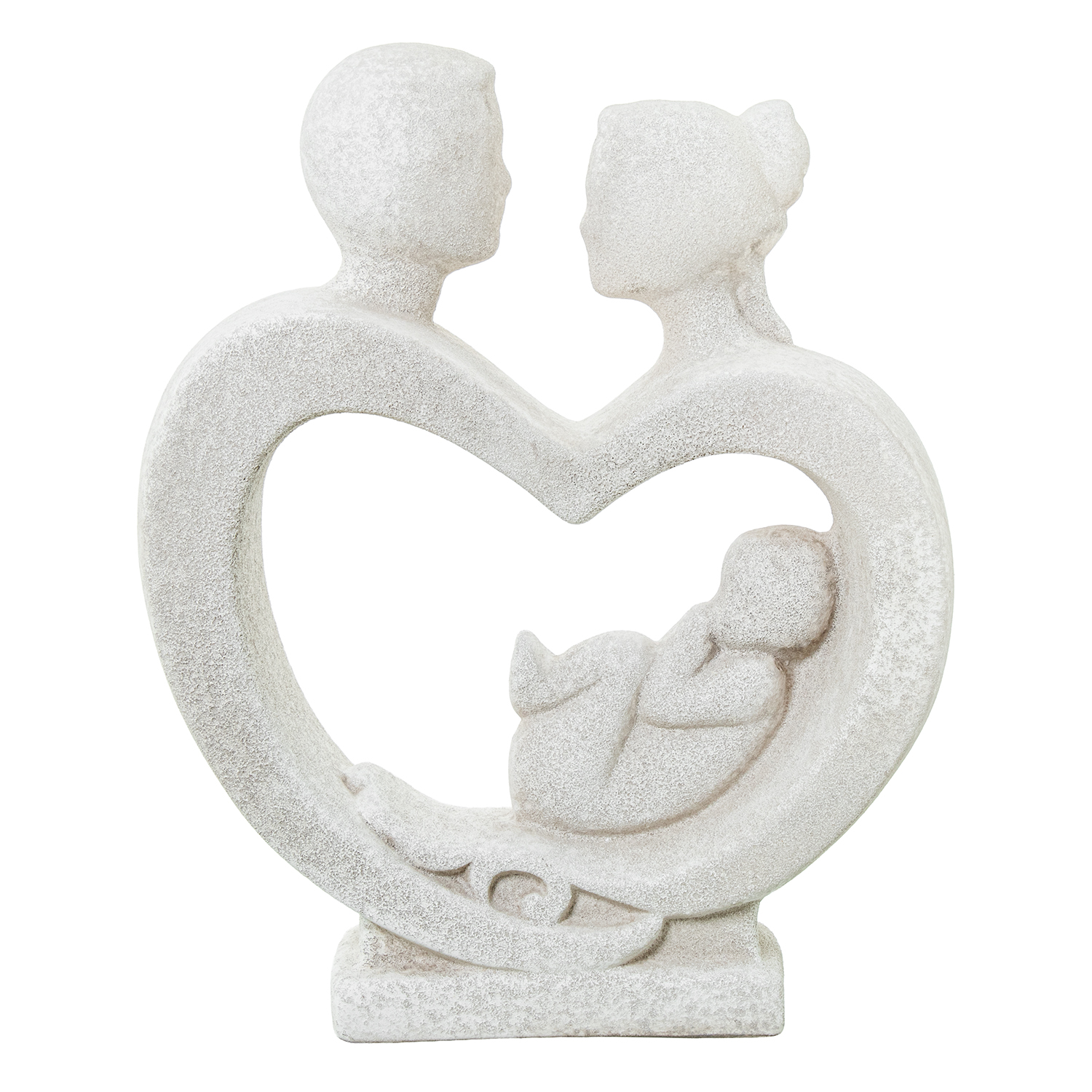 FIGURA CERAMICA FAMILIA CORAZOEBE GRIS ARENA