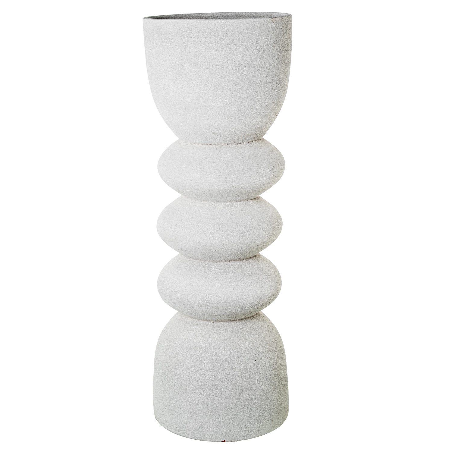 MACETERO ALTO CERÁMICA 80CM GRN GRIS ARENA