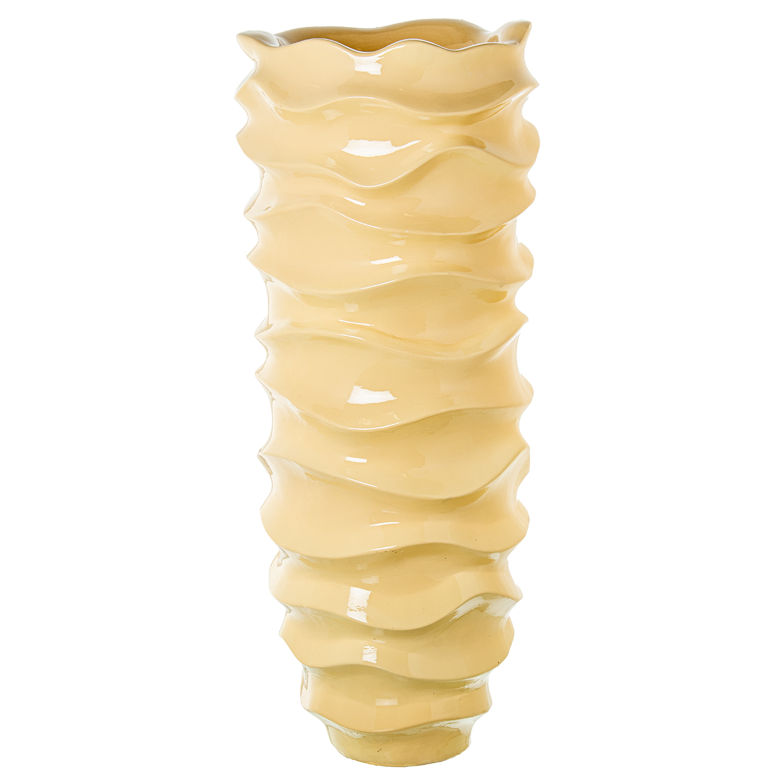 MACETERO CERÁMICA 80CM CREMA B BRILLO