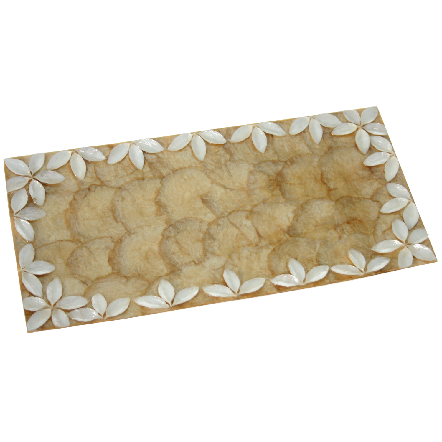CENTRO NACAR 40X20CM FLORES RE RELIEVE NATURAL/TOSTADO
