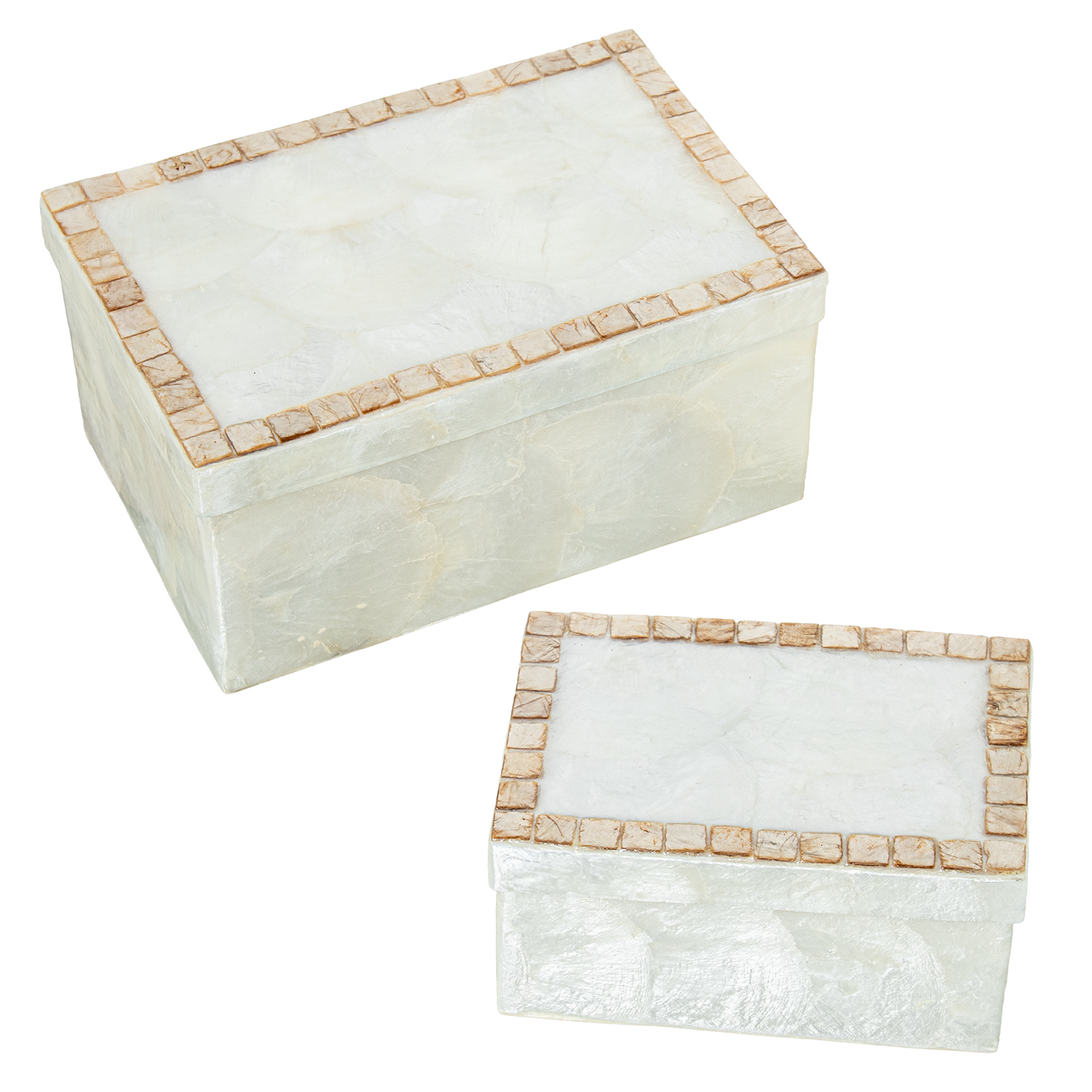 SET 2 CAJAS RECT. NACAR NATURAO TOSTADO