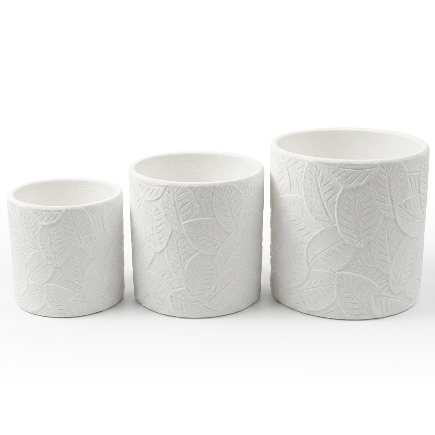 SET 3 MACETEROS CERÁMICA BLANC