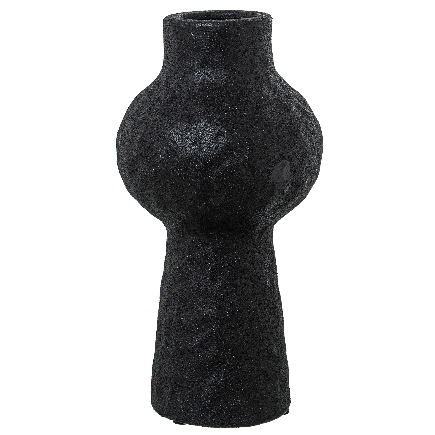 JARRÓN CERÁMICA 24CM NEGRO TEXTURA ORGÁNICA