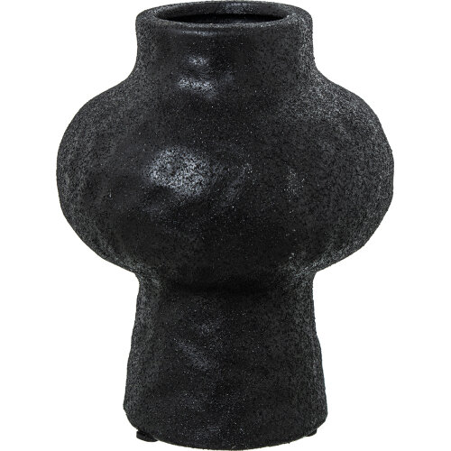 JARRÓN CERÁMICA 17CM NEGRO TEXTURA ORGÁNICA