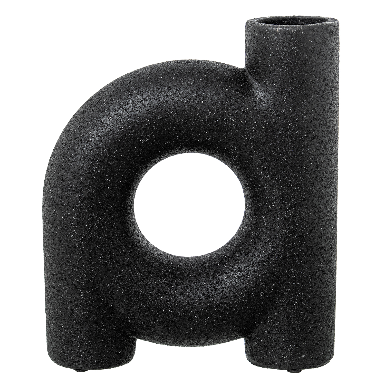 JARRÓN CERÁMICA 23,5CM NEGRO