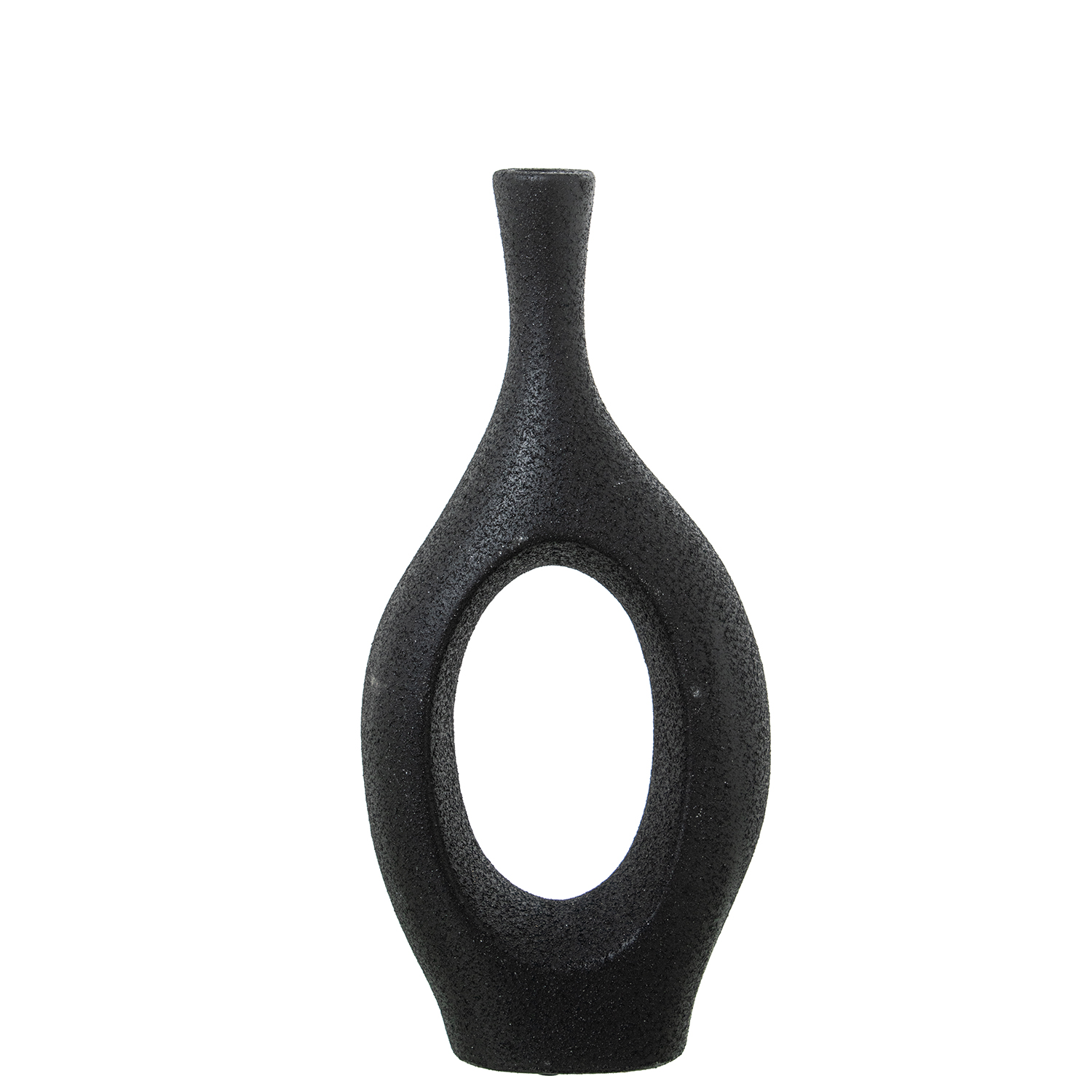 JARRÓN CERÁMICA 33CM NEGRO