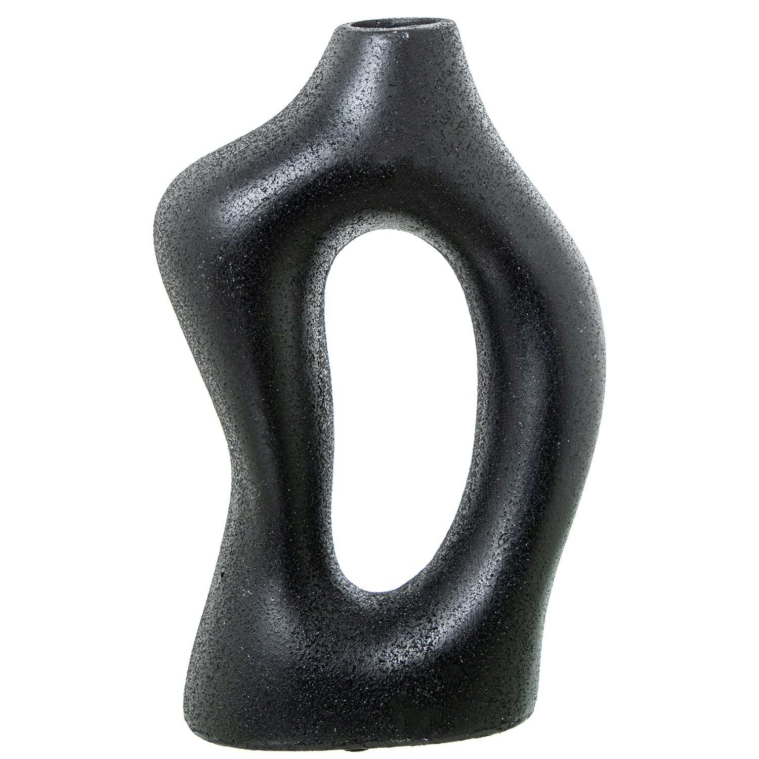 JARRÓN CERÁMICA 25CM NEGRO