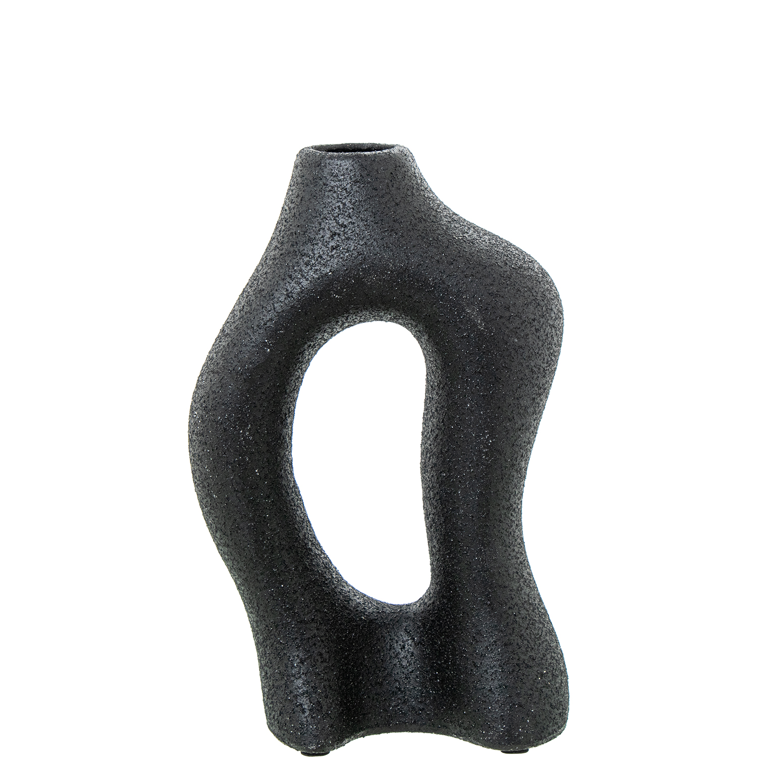 JARRÓN CERÁMICA 21CM NEGRO