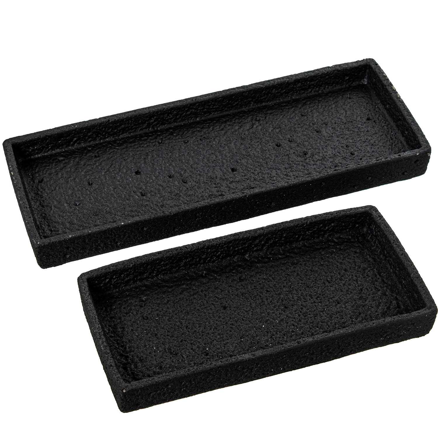 SET 2 CENTROS CERÁMICA NEGRO