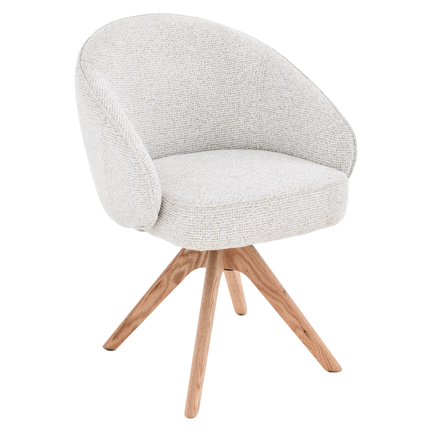SILLÓN GIRATORIO MADERA TELA BLA BEIGE PATAS METAL