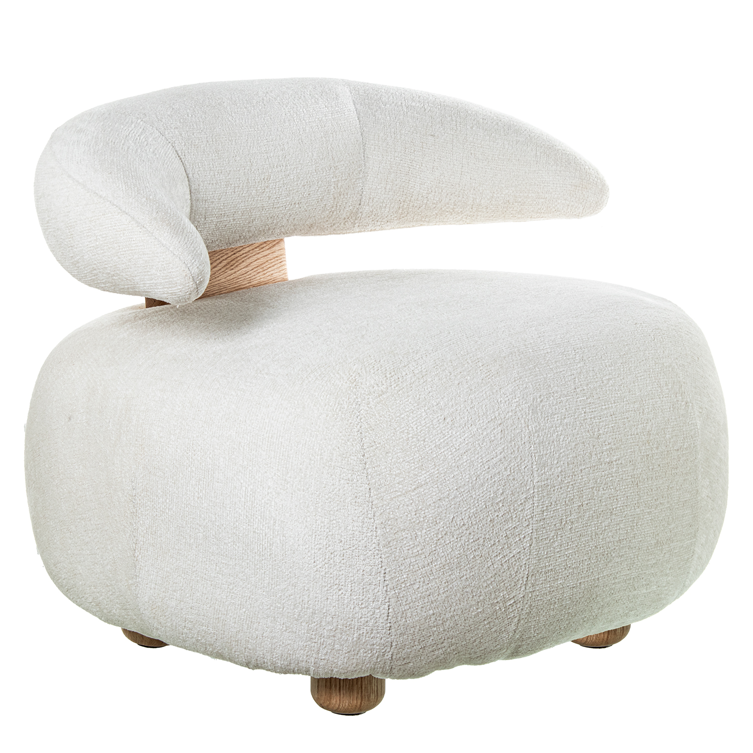 SILLÓN TELA BEIGE PATAS MADERAIMITACION MADERA