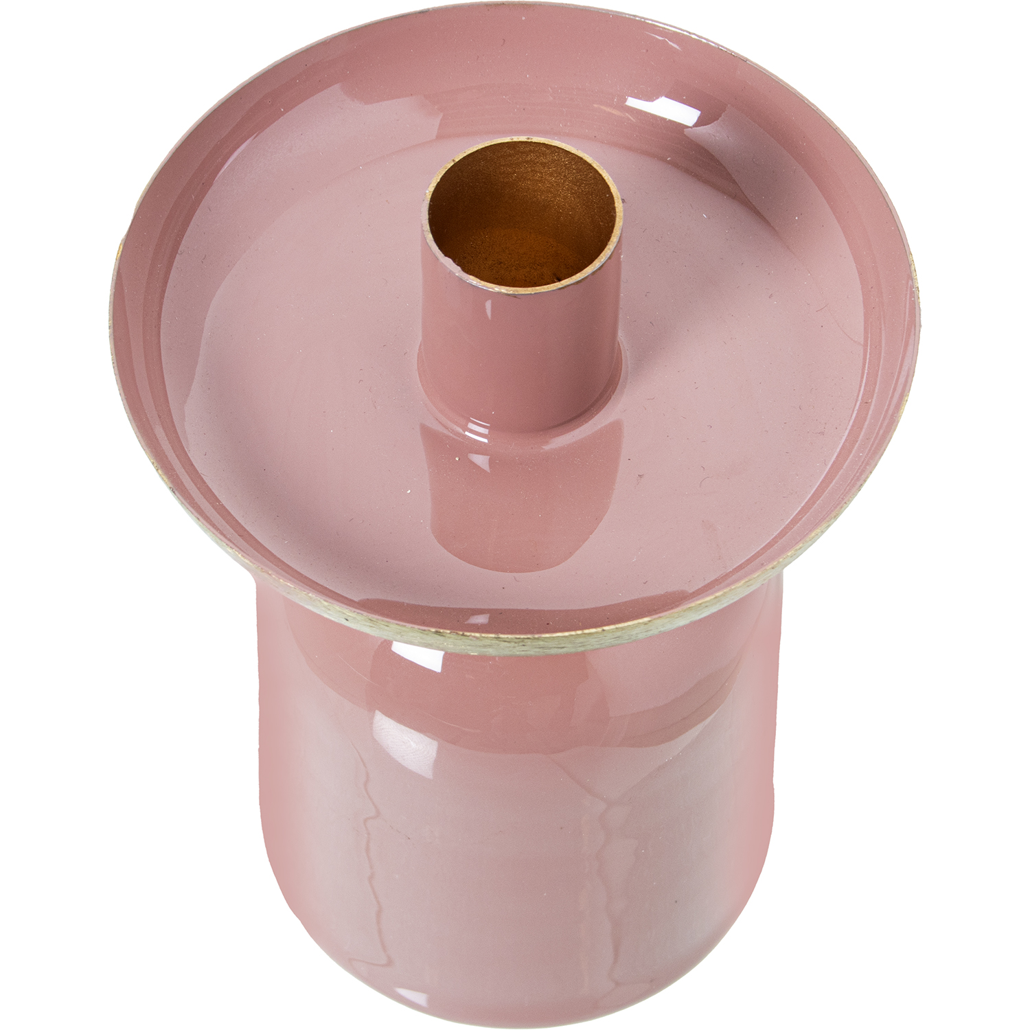 PALMATORIA METAL ESMALTADO ROSA/DORADO